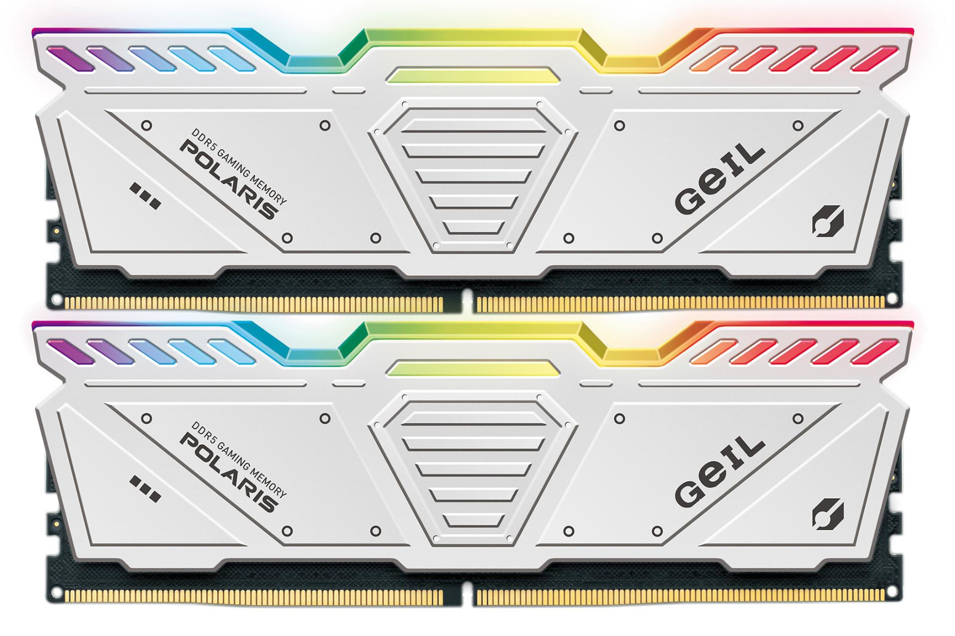 رنگ سفید رم گیل GEIL POLARIS RGB 32GB (2x16) DDR5-5200 CL42