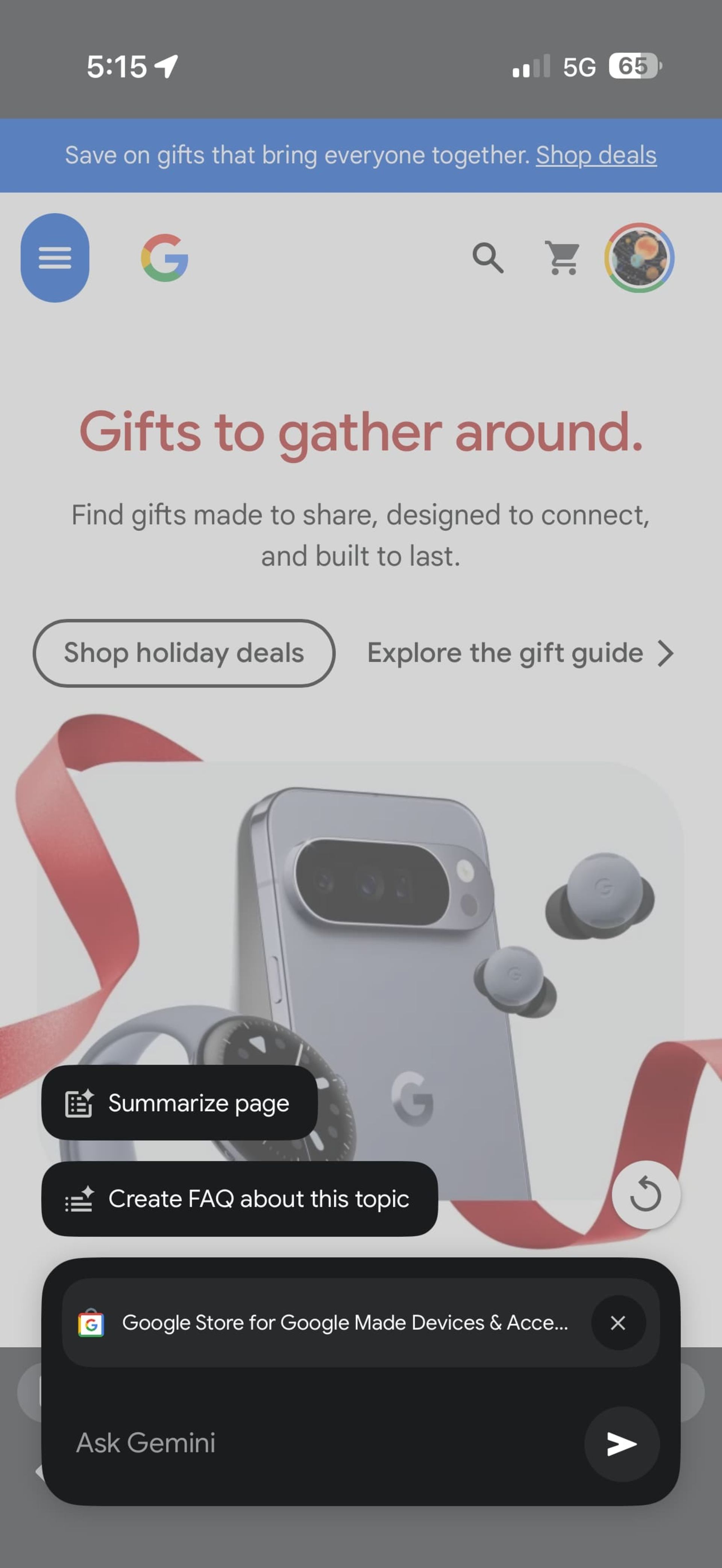 هوش مصنوعی جمنای در مرورگر کروم iOS