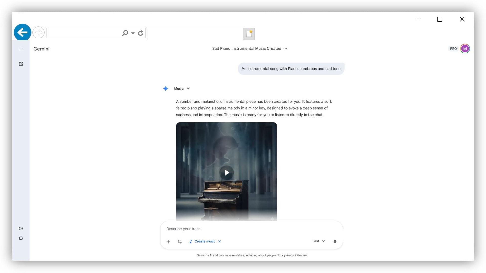 موزیک ساخته شده در جمنای دسکتاپ