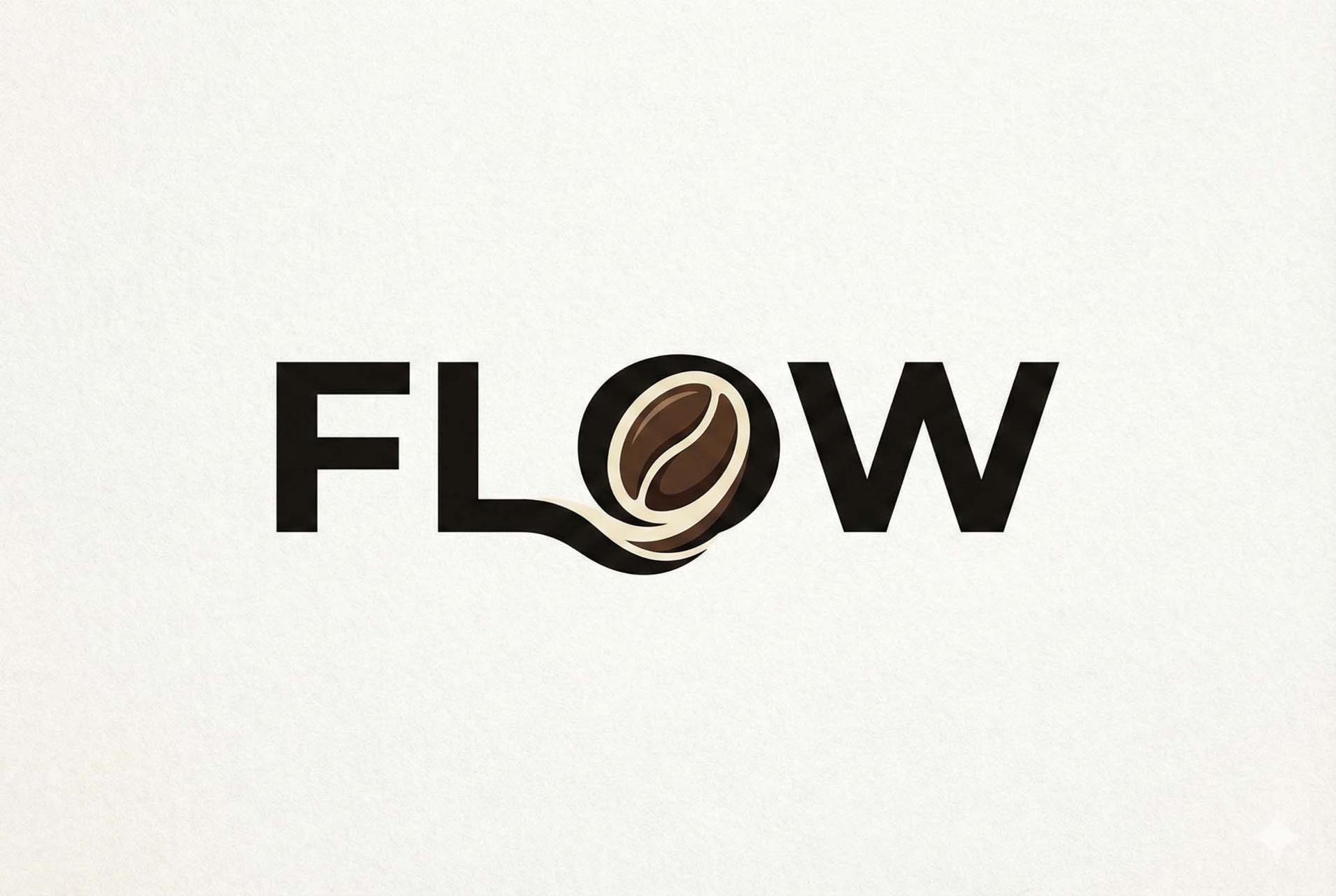 لوگوی کافه به اسم Flow