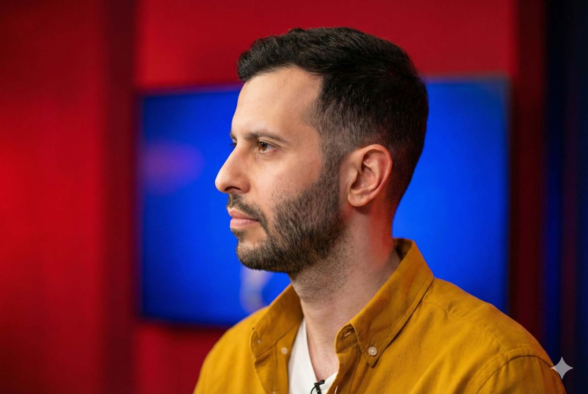 تصویر یک مرد از نیم رخ 