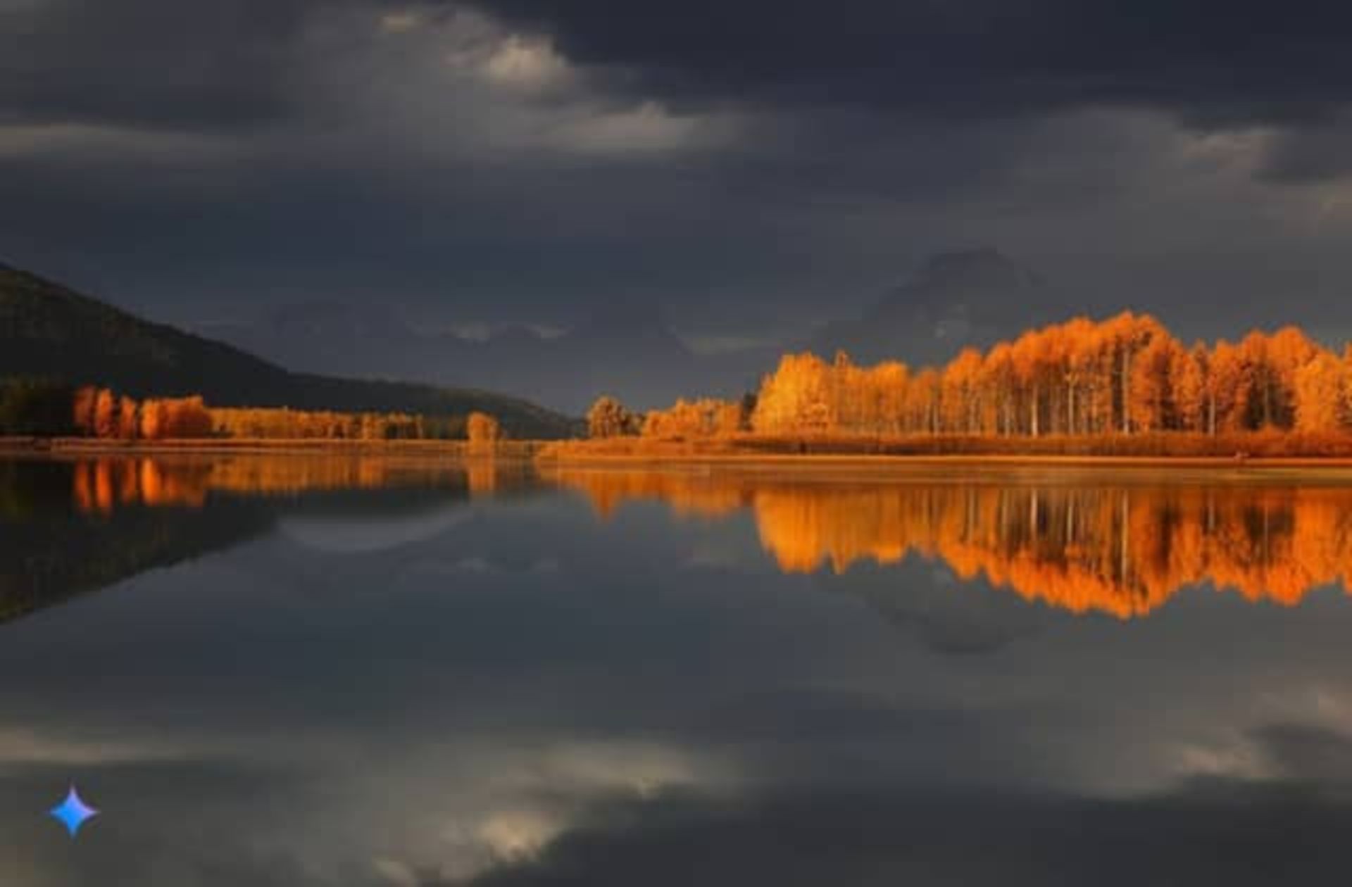 نمای یک دریاچه در غروب - بدون واترمارک