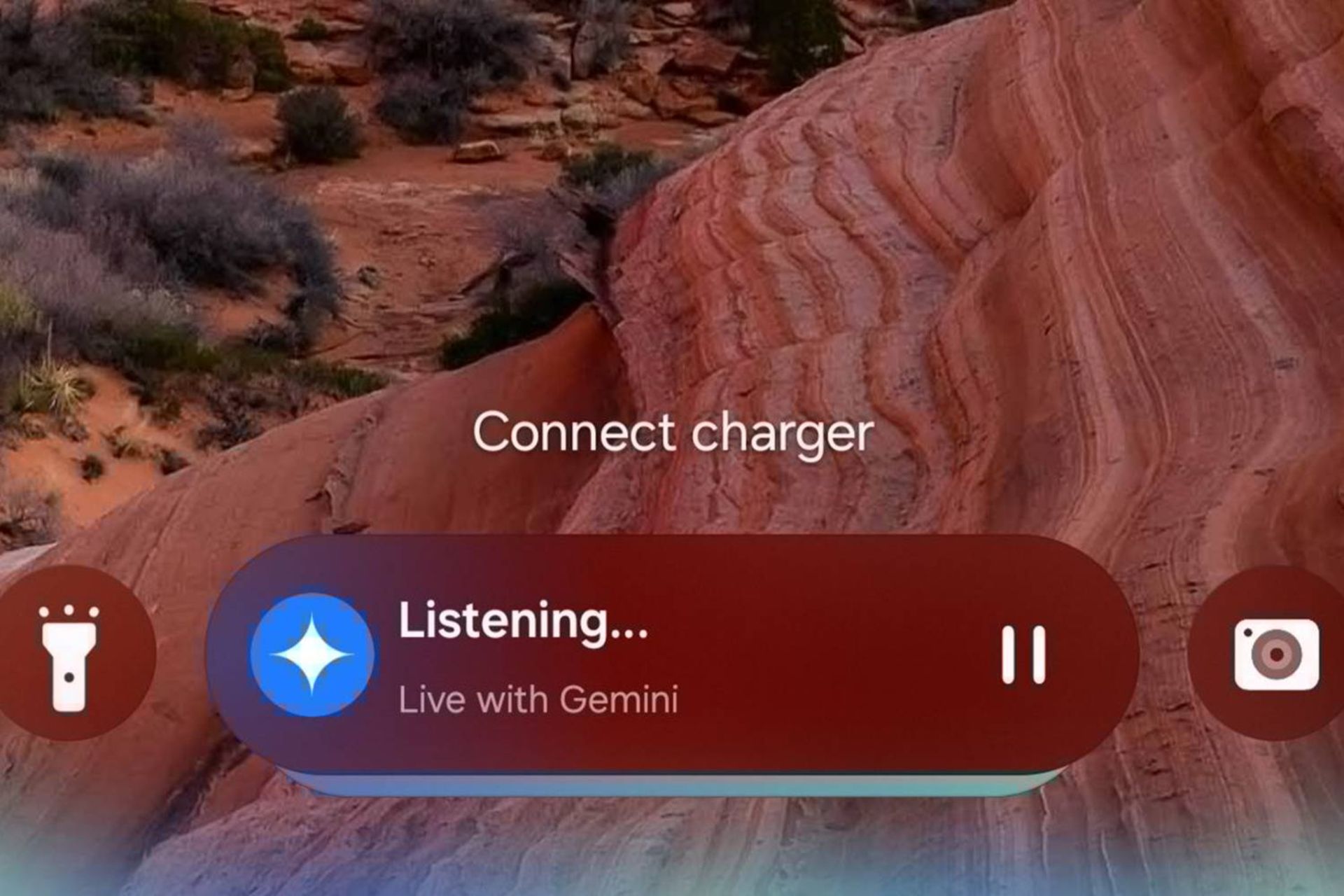 جمینای لایو روی صفحه قفل گوشی