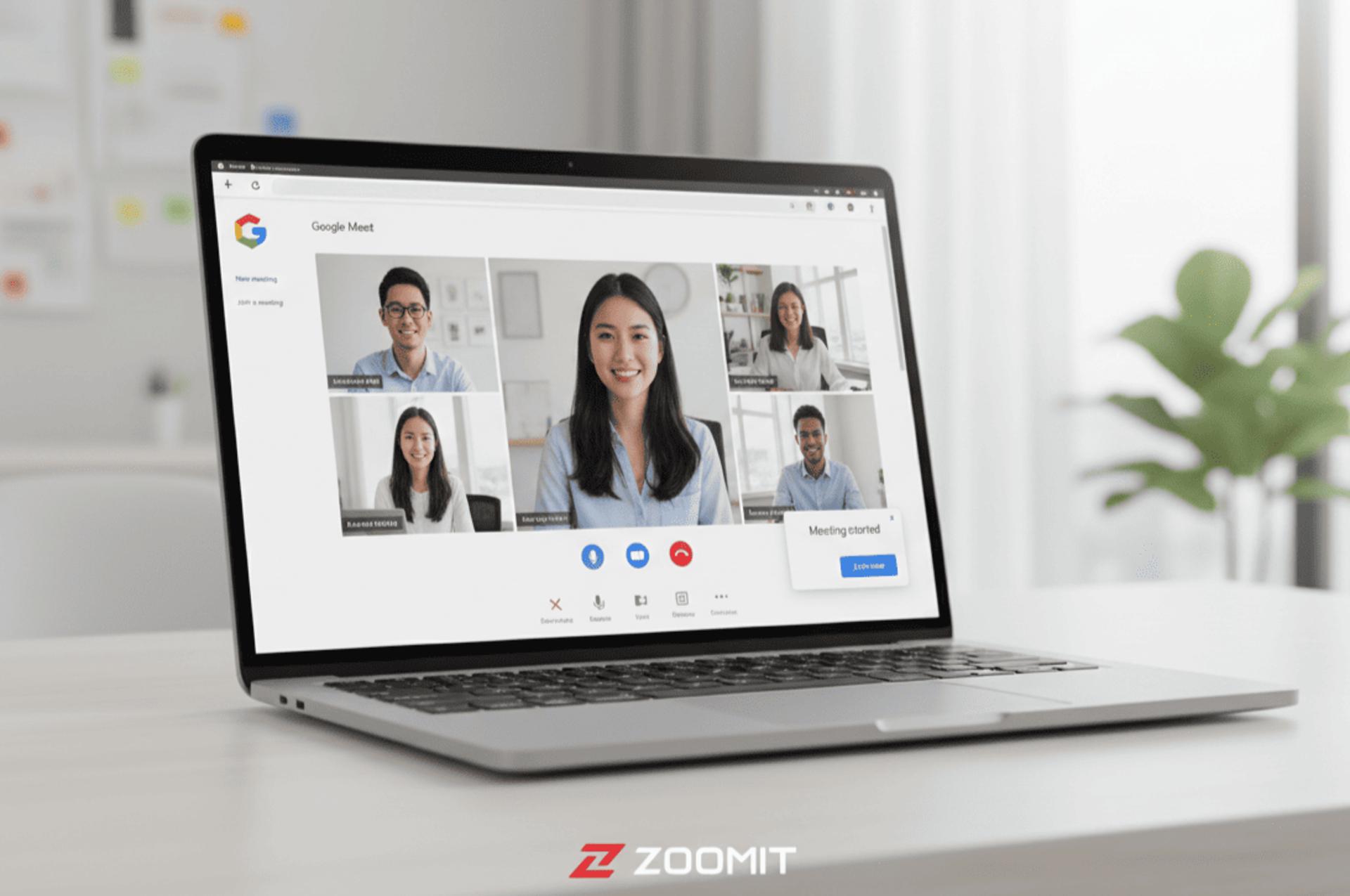 تماس تصویری با گوگل میت روی لپ تاپ