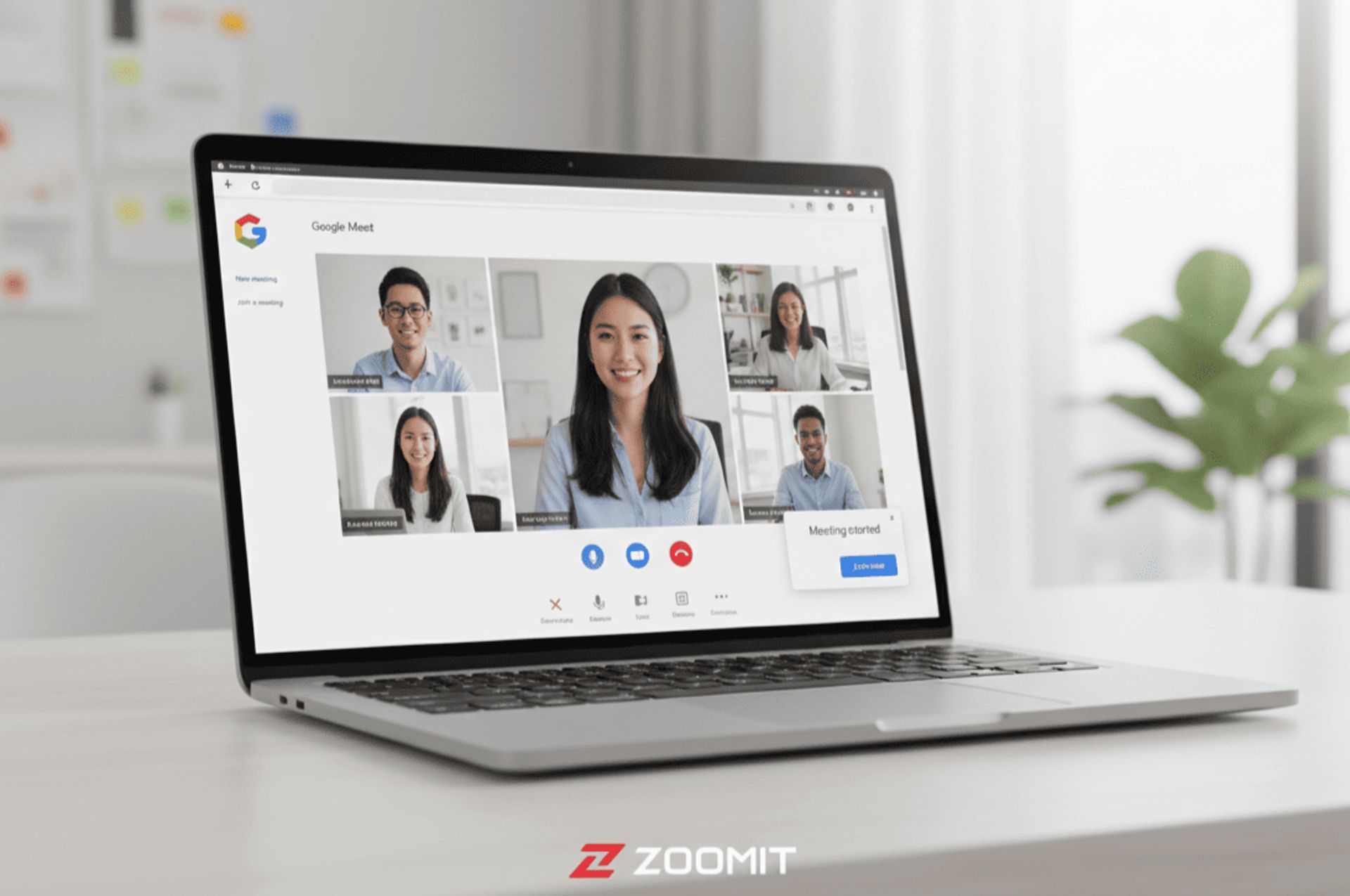 تماس تصویری با گوگل میت روی لپ تاپ