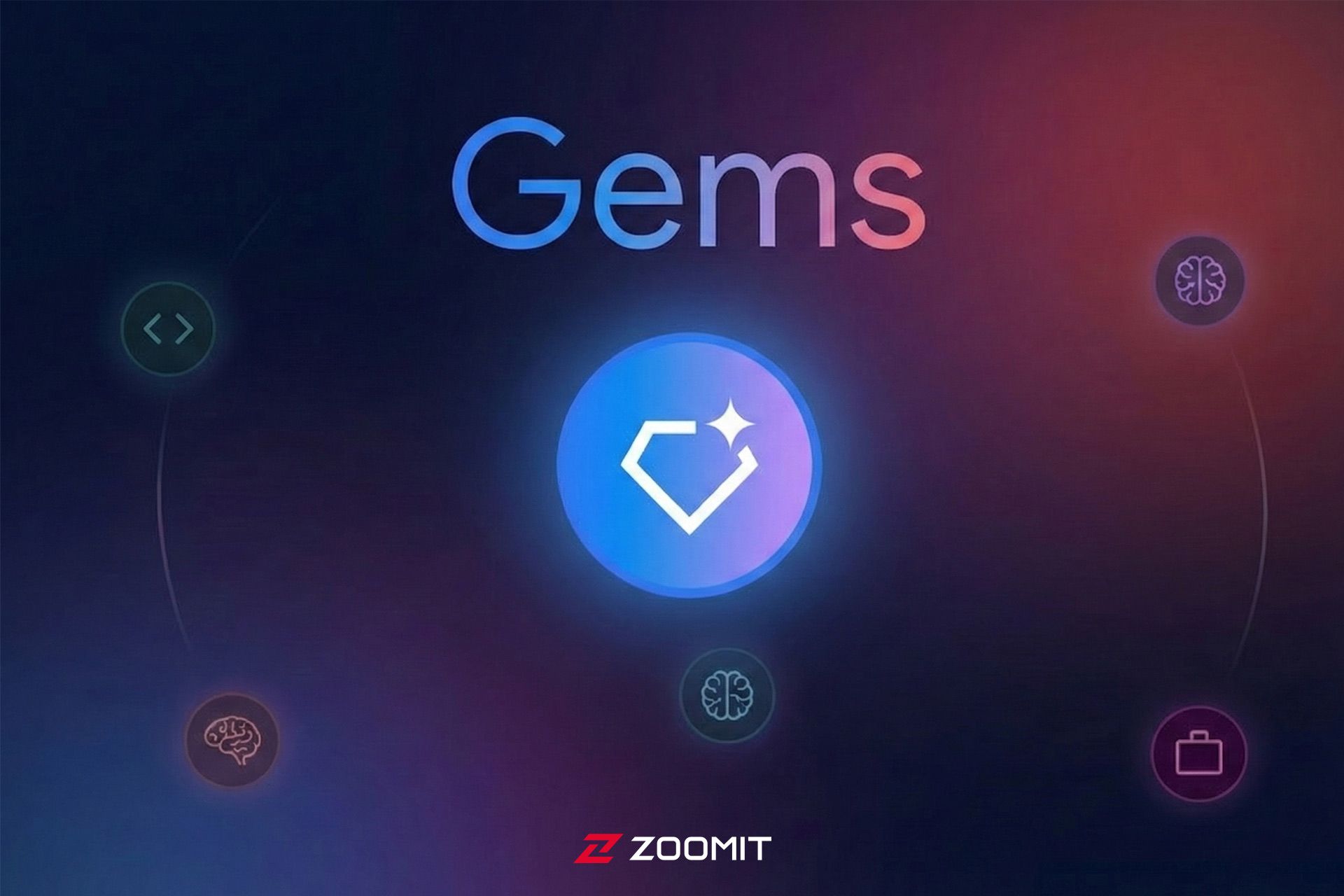 پوستری از آیکون و متن Gems 
