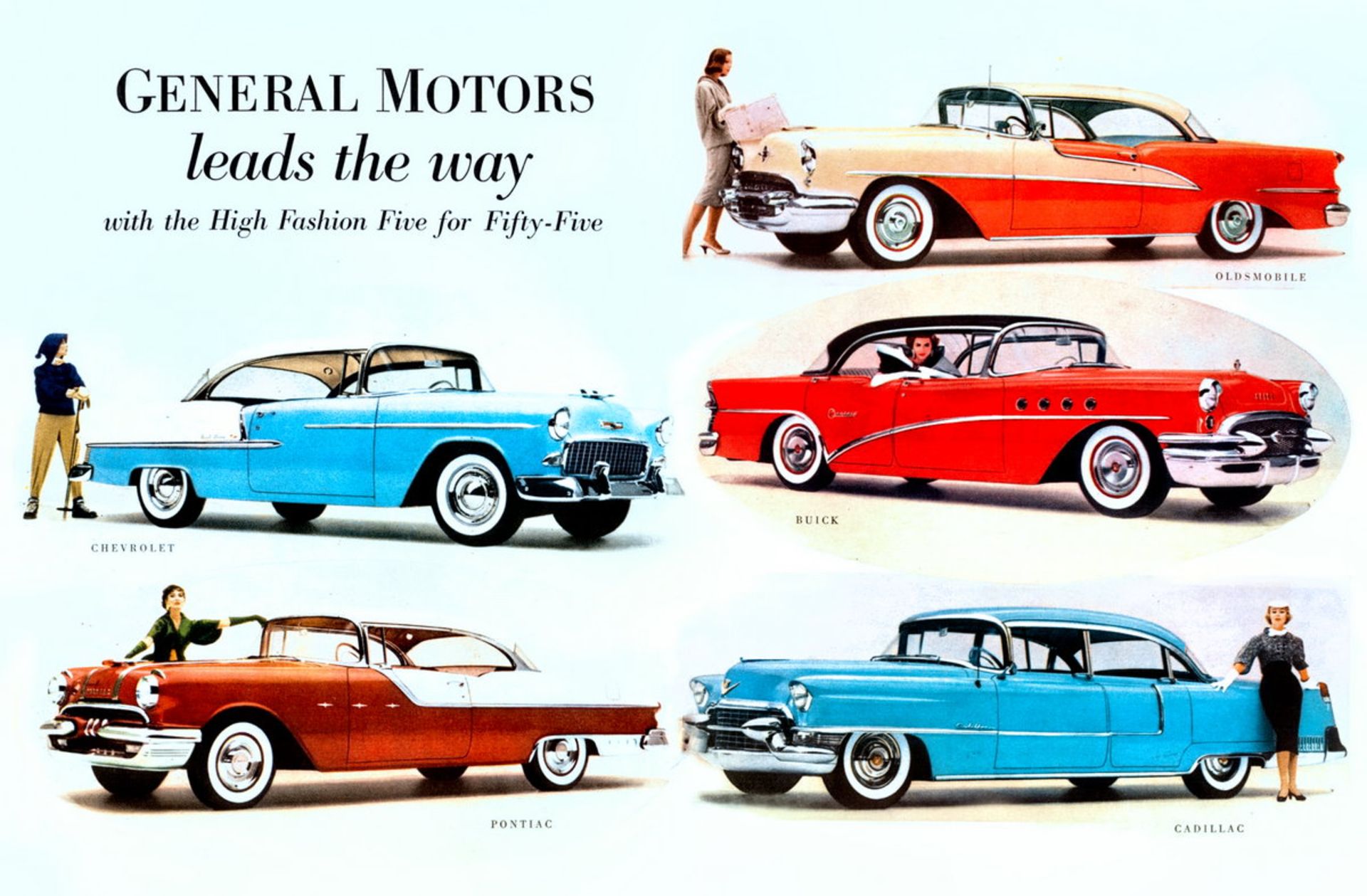 تبلیغات جنرال موتورز برای خودروهای سال ۱۹۵۵