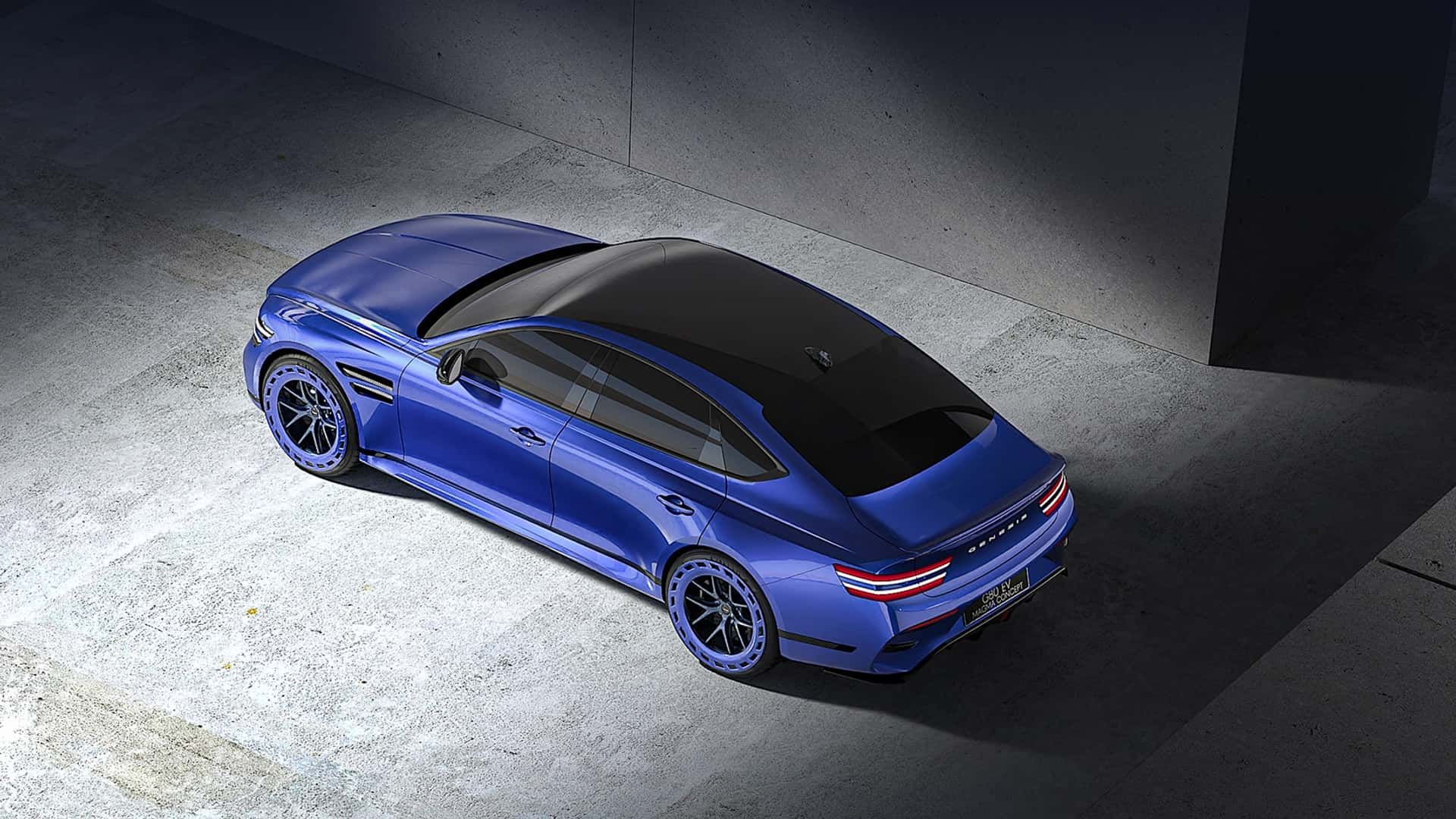 جنسیس G80 ای‌وی مگما کانسپت از نمای بالا 