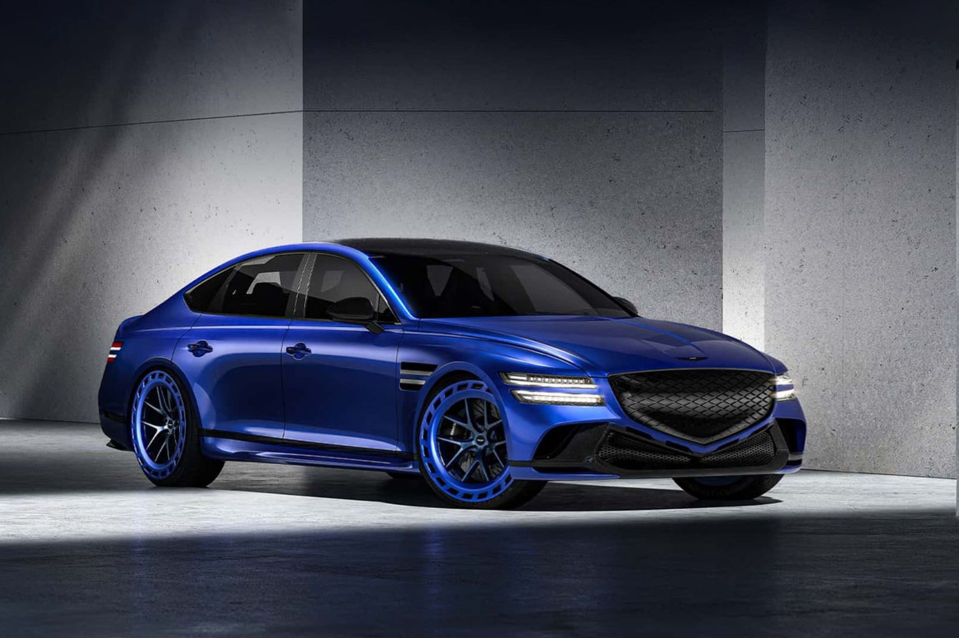 جنسیس G80 ای‌وی مگما کانسپت از نمای سه‌چهارم جلو