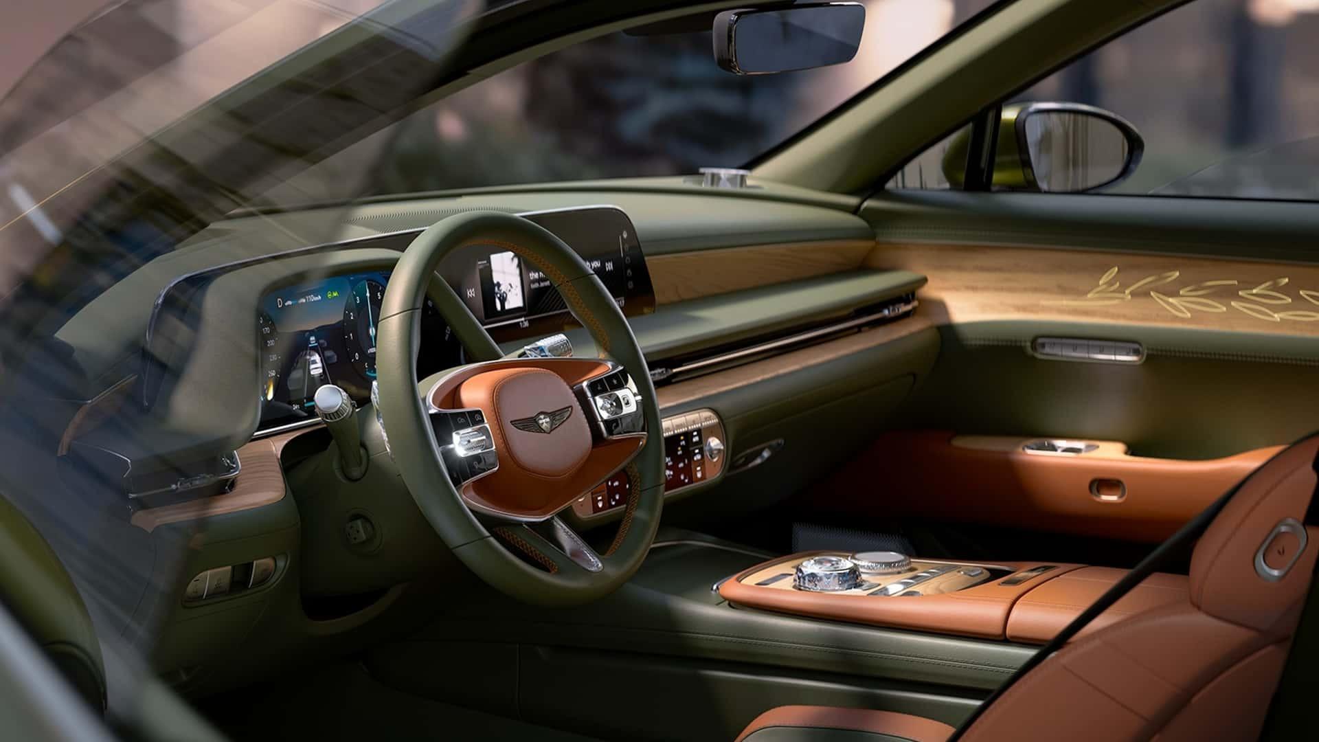 نمای داخل کابین خودرو جنسیس X Gran Coupe