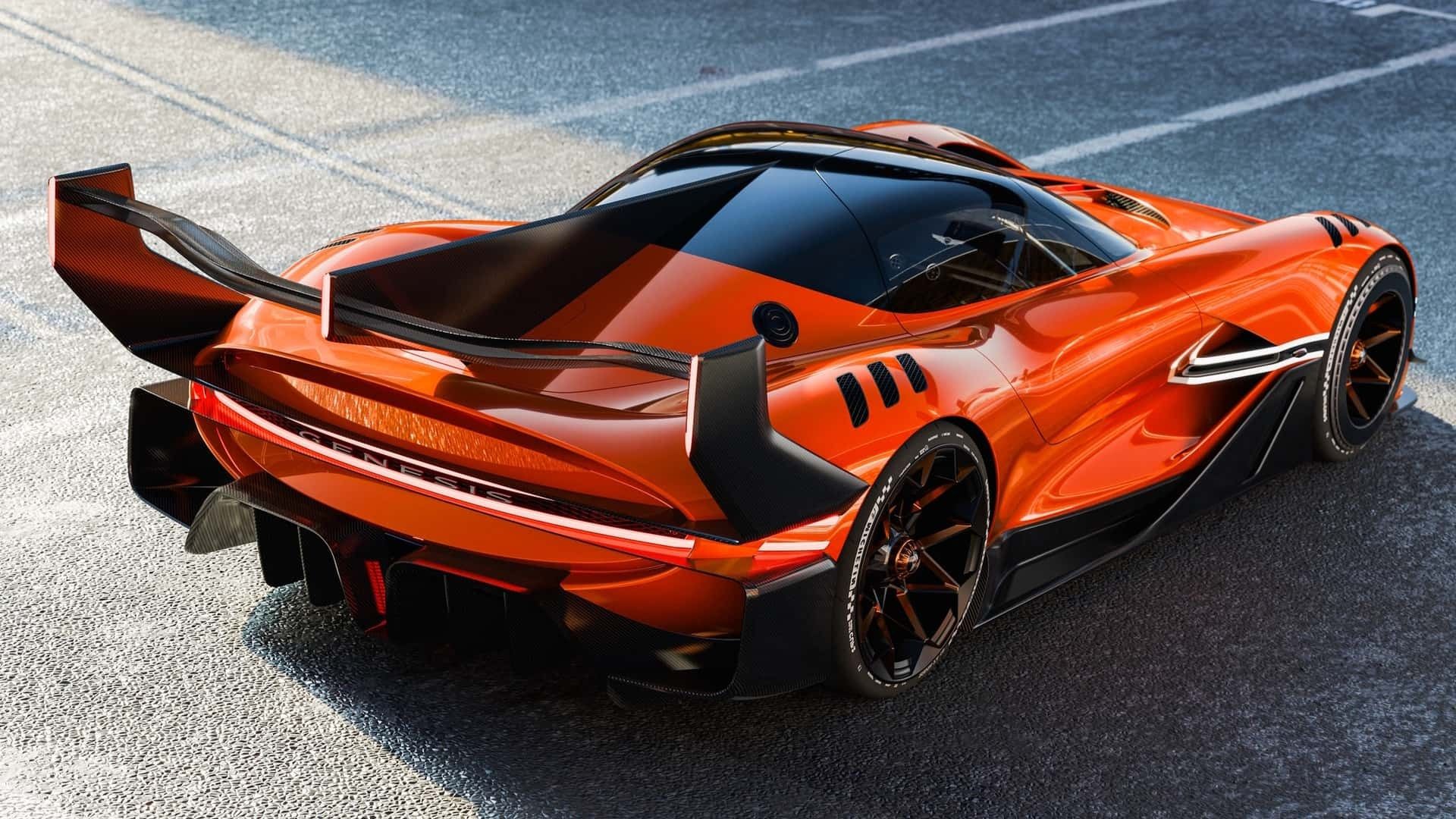 نمای سه‌چهارم عقب خودرو مفهومی جنسیس گرن توریسمو