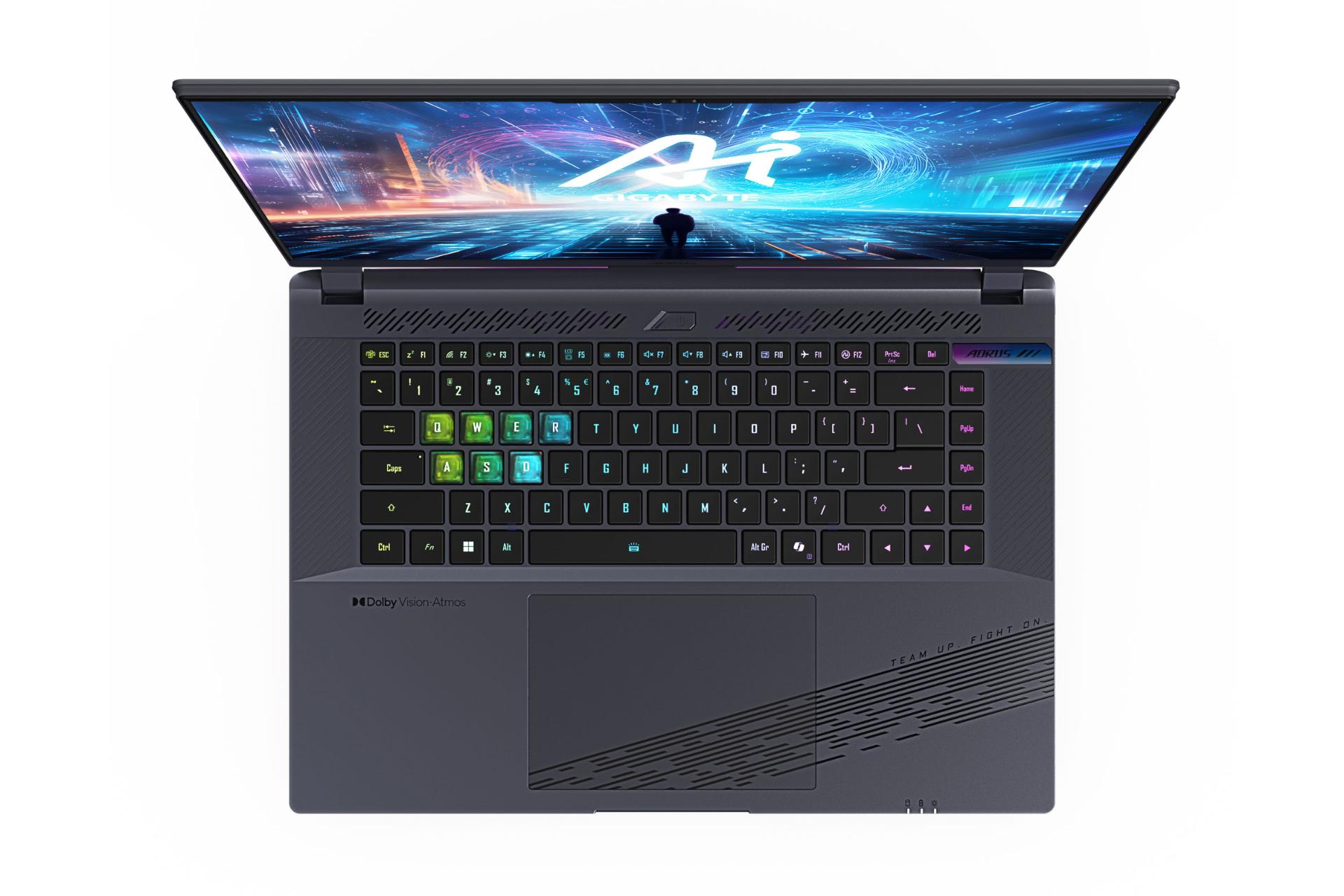 لپ تاپ AORUS 16X گیگابایت از نمای بالا