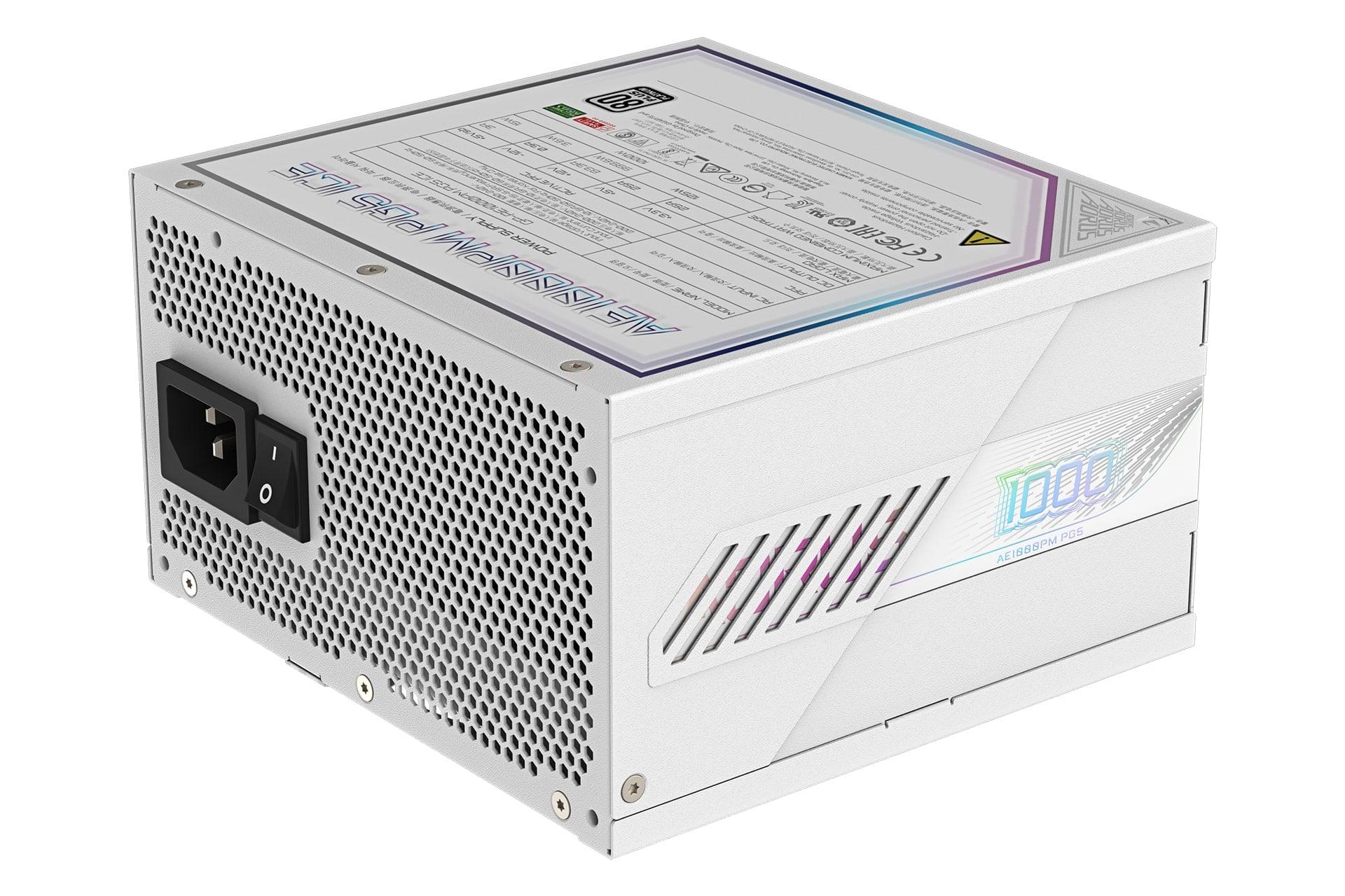 پشت پاور کامپیوتر گیگابایت GIGABYTE AORUS ELITE P1000W Platinum 1000W سفید