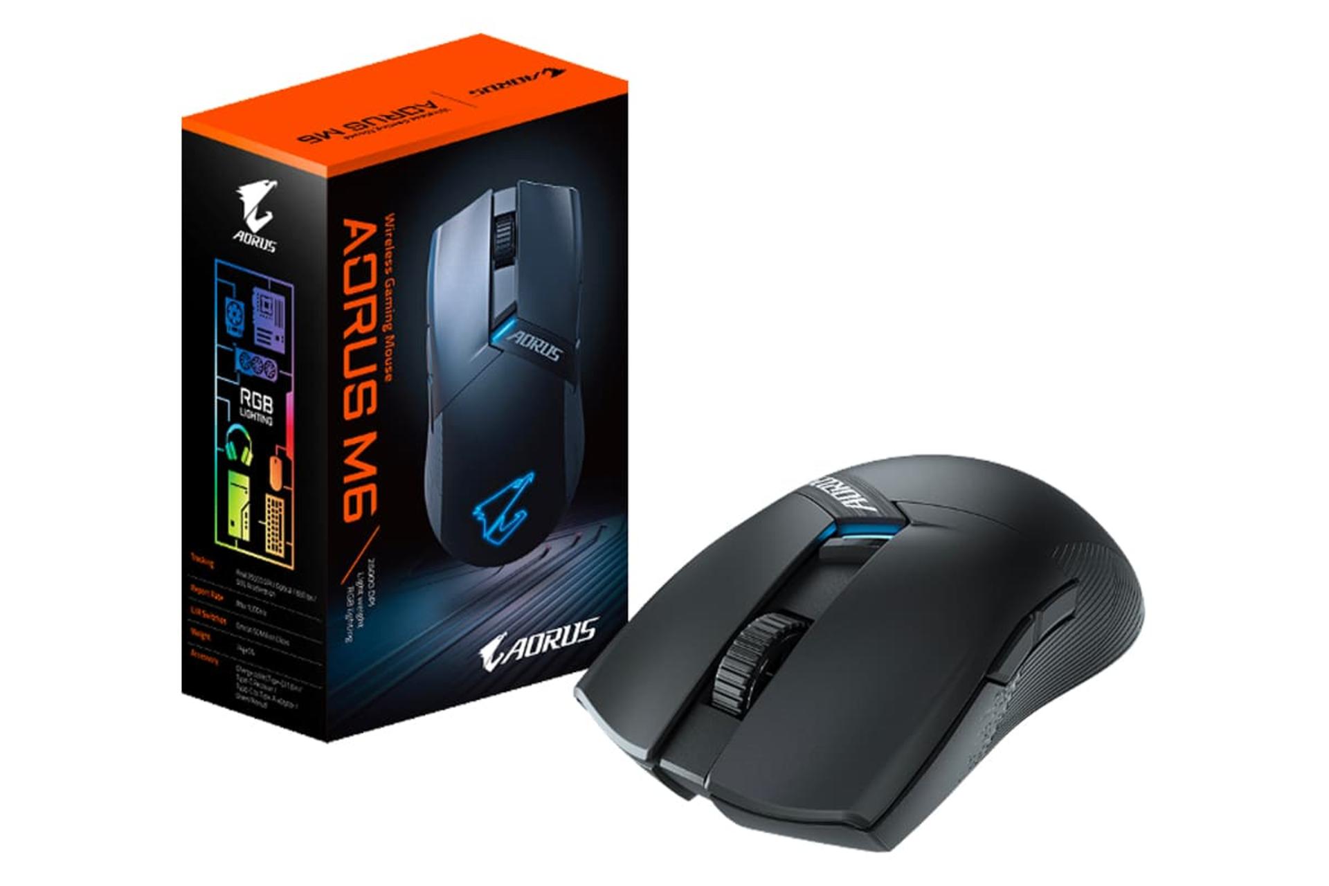 ماوس بی سیم گیگابایت AORUS M6 با جعبه