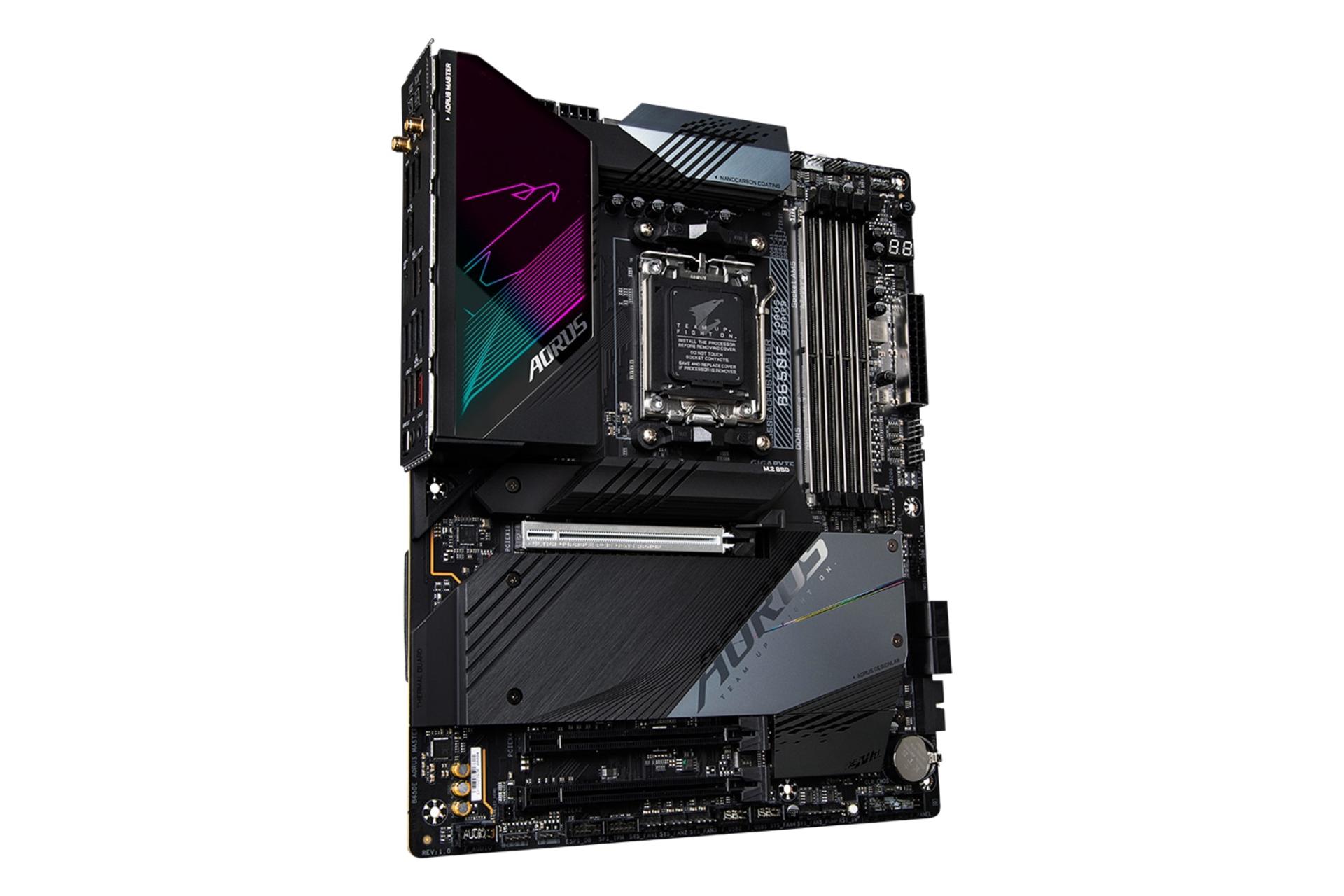 سمت چپ مادربرد گیگابایت GIGABYTE B650E AORUS MASTER (Rev. 1.0)