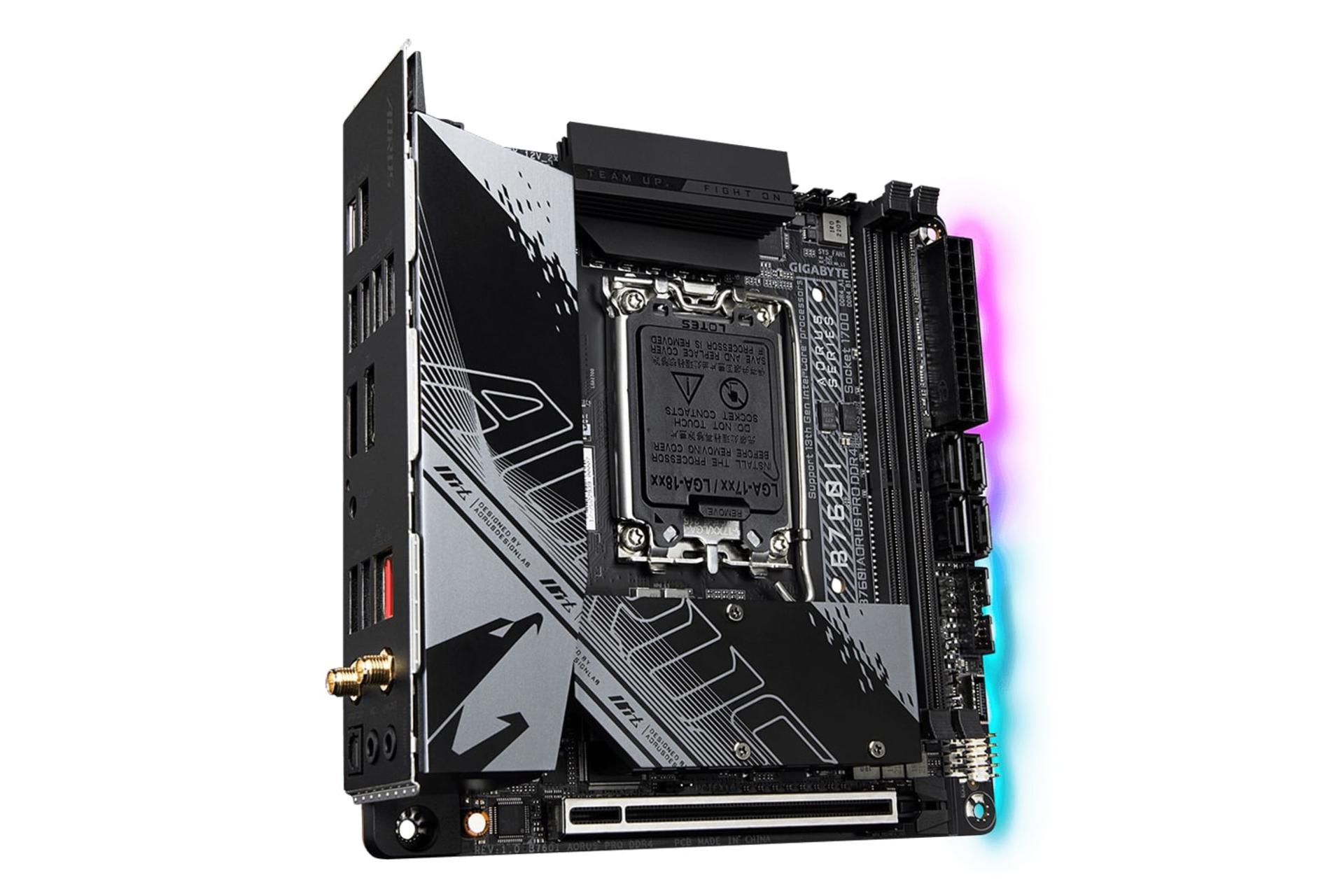 سمت چپ مادربرد گیگابایت GIGABYTE B760I AORUS PRO DDR4 (Rev. 1.x)