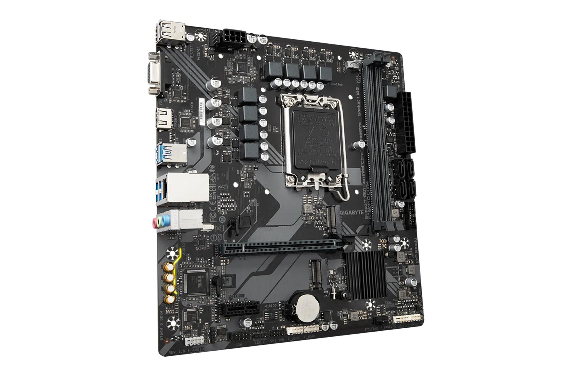 نمای کناری مادربرد گیگابایت GIGABYTE B760M D DDR4 (rev. 1.0)