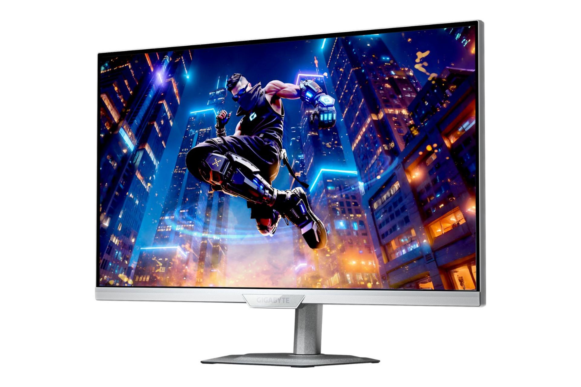 مانیتور گیگابایت GIGABYTE M27Q2 QD ICE نمای جلو و راست