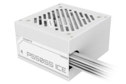 نمای نیمرخ پاور کامپیوتر گیگابایت P550SS ICE با توان 550 وات با نمایش پنل پشت و کابل‌ها