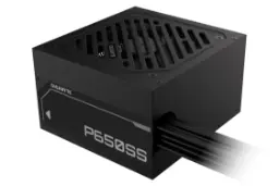 نمای نیمرخ پاور کامپیوتر گیگابایت P650SS با توان 650 وات با نمایش پنل پشت و کابل‌ها