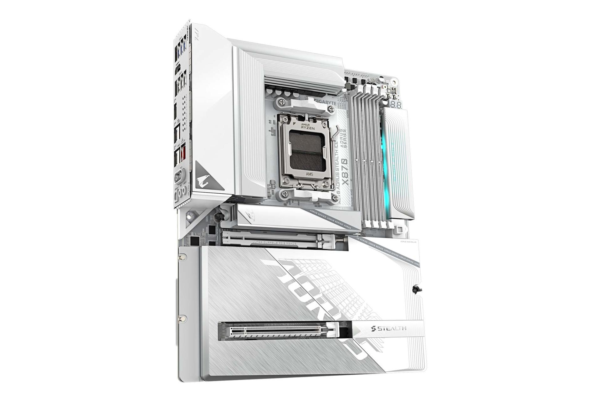 ابعاد و اندازه مادربرد گیگابایت X870 AORUS STEALTH ICE