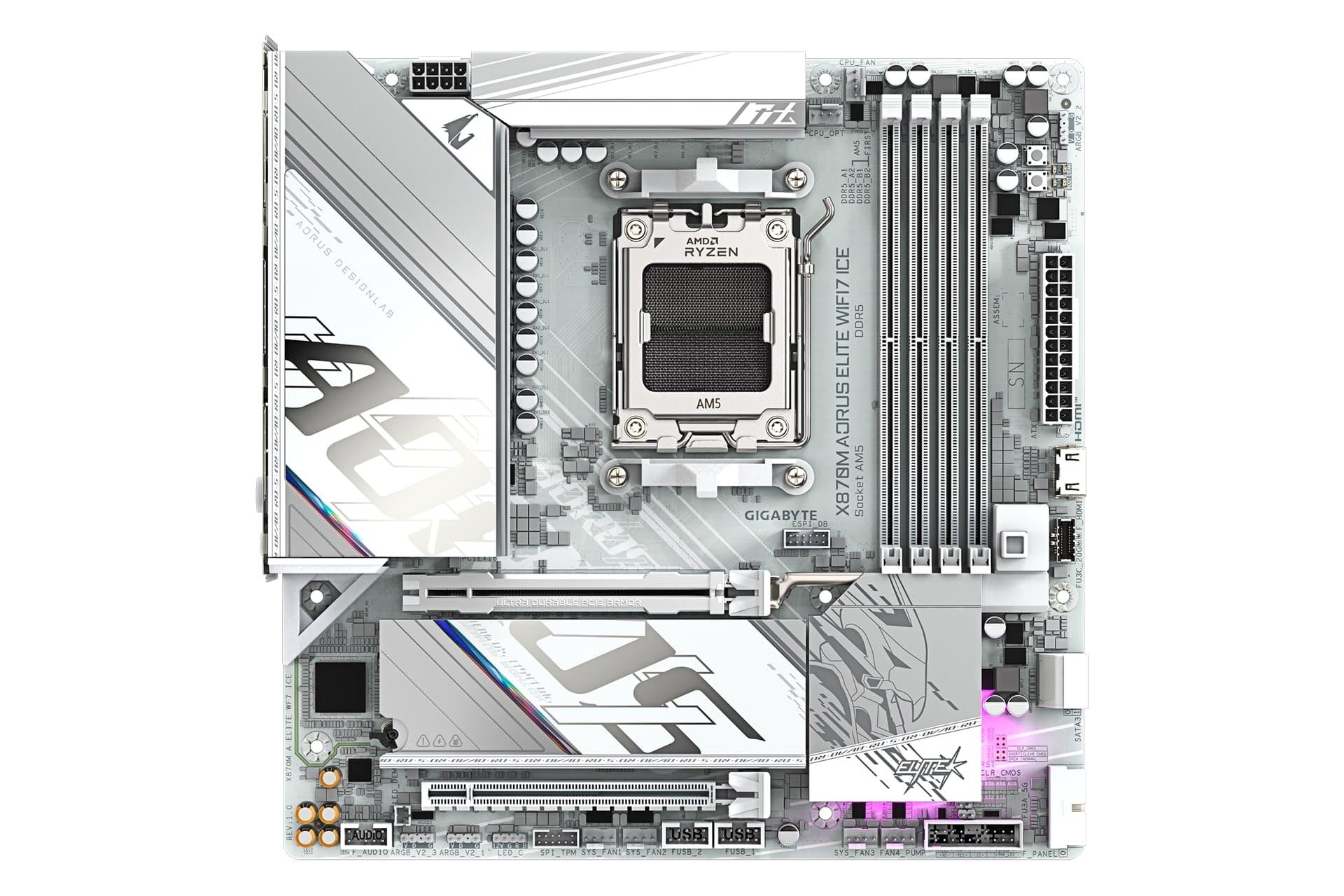 مادربرد گیگابایت GIGABYTE X870M AORUS ELITE WIFI7 ICE