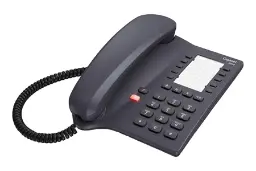 نمای نیمرخ تلفن گیگاست 5010 با نمایش صفحه کلید و گوشی رنگ مشکی