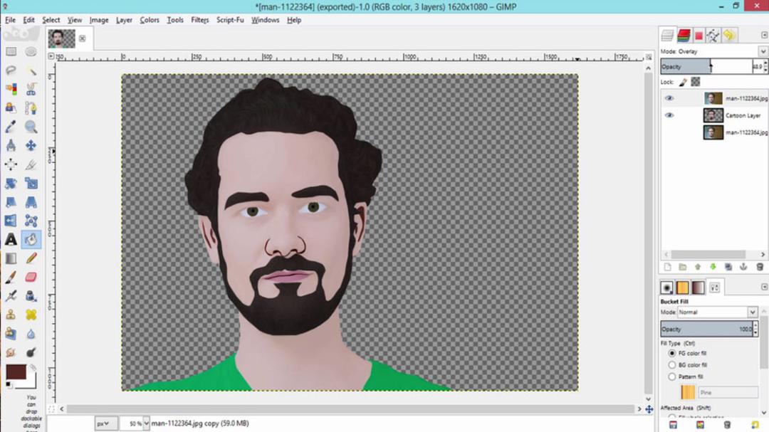 ایجاد عکس کارتونی در Gimp