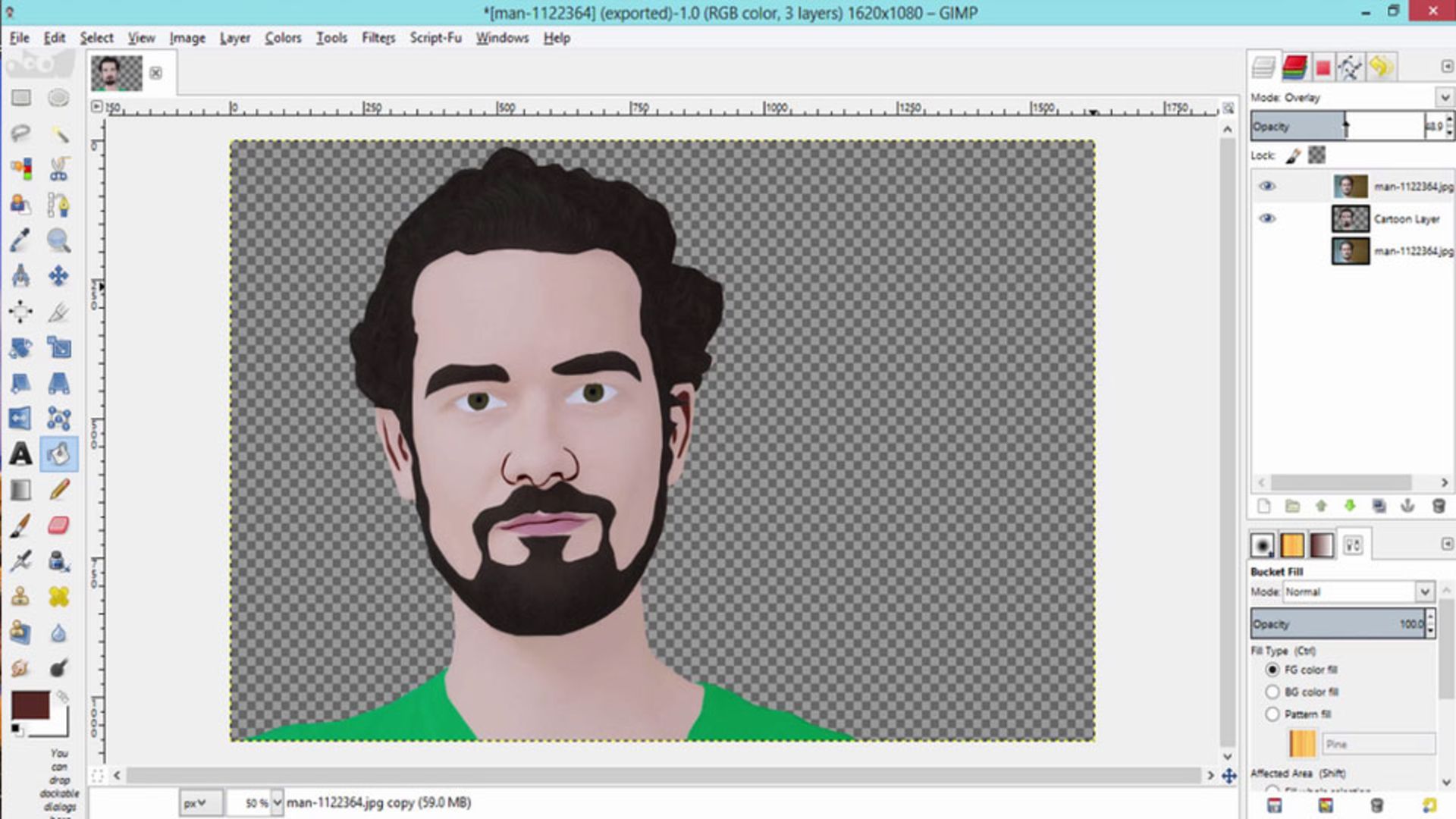 ایجاد عکس کارتونی در Gimp