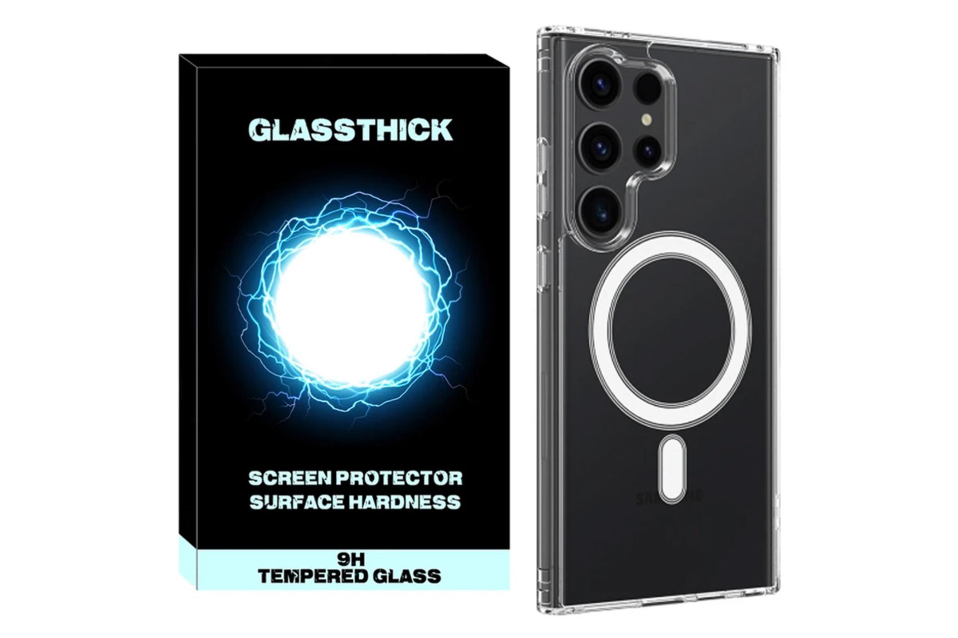 جعبه قاب گوشی گلستیک مدل GL-Magsafe-Clear مناسب سامسونگ Galaxy S24 Ultra