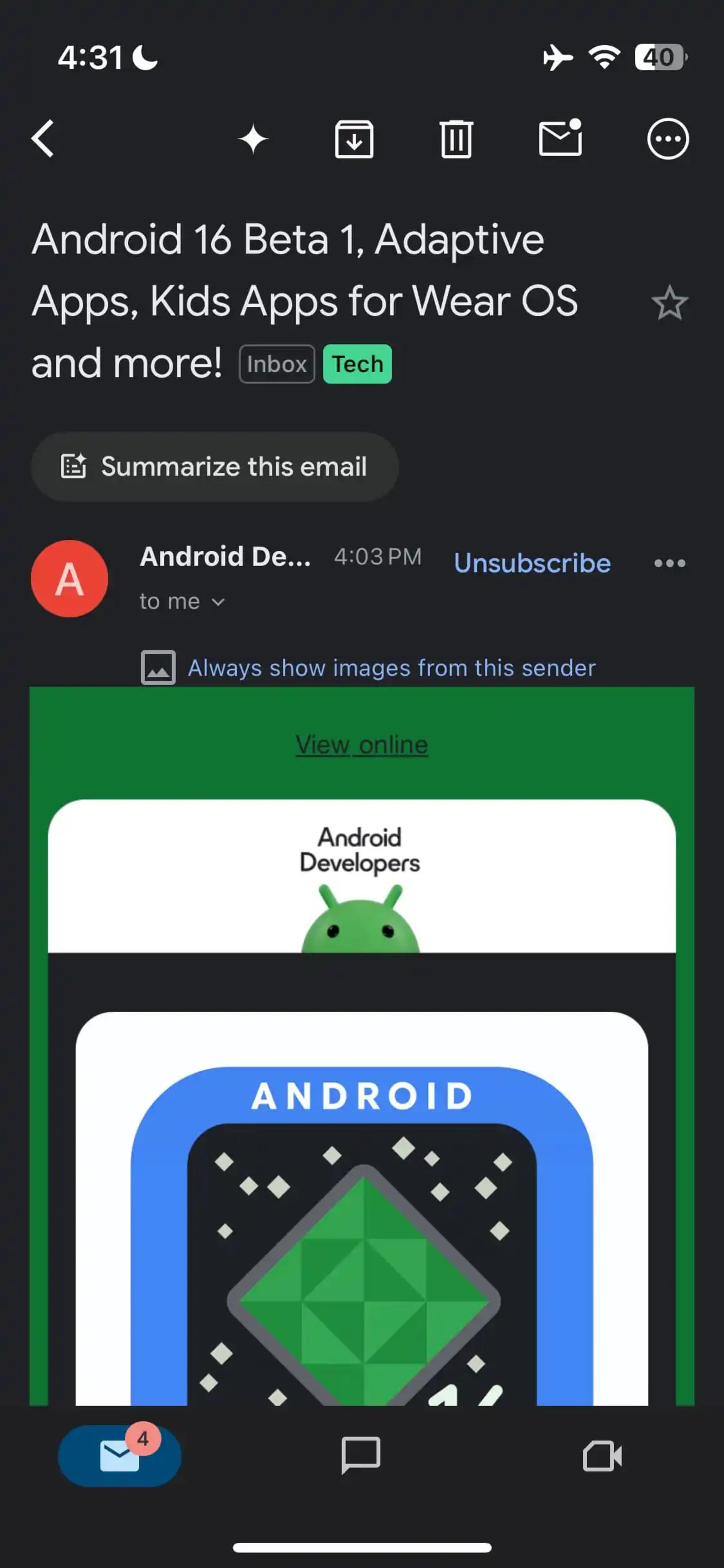 طراحی متریال ۳ گوگل برای جیمیل iOS