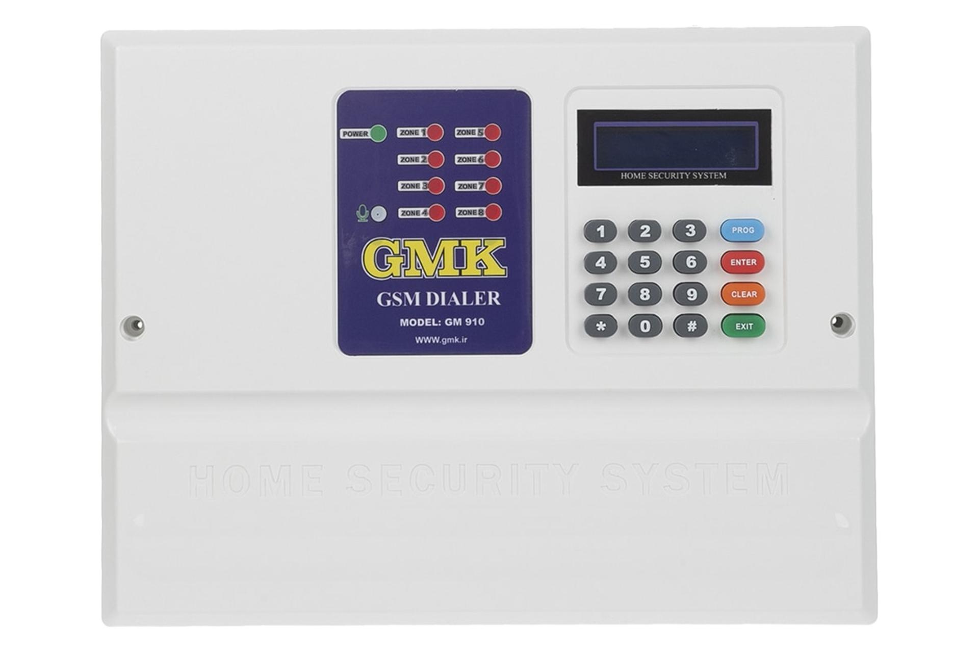 نمای جلوی دزدگیر اماکن جی ام کا GM910 با نمایش صفحه کلید و نمایشگر