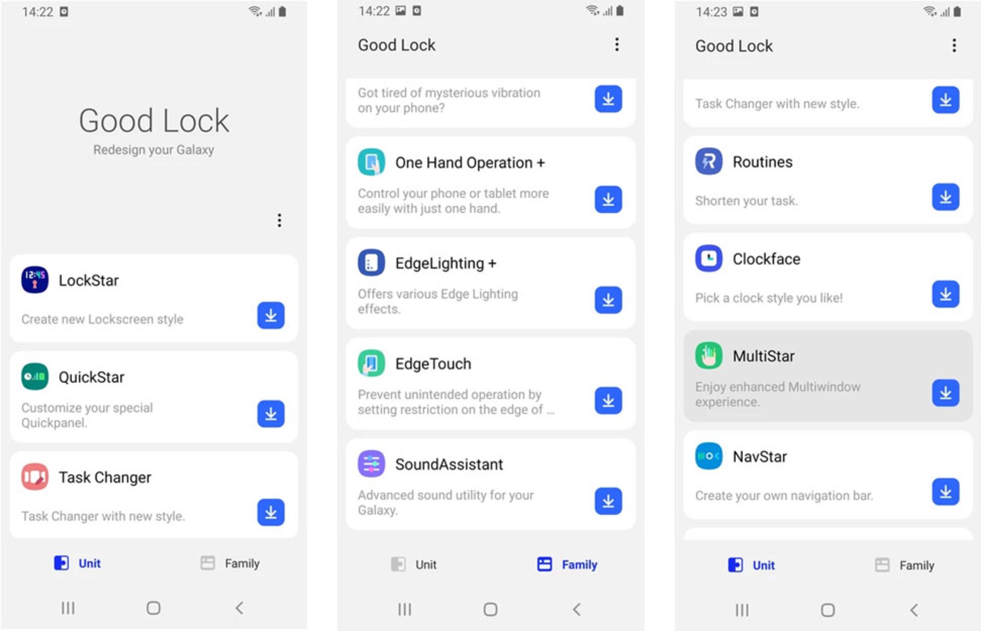 فضای اپلیکیشن Good Lock