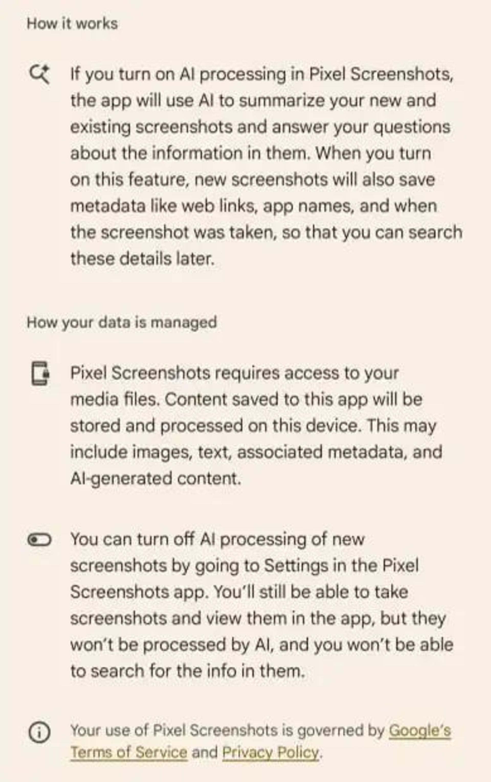 ویژگی Pixel Screenshots گوگل