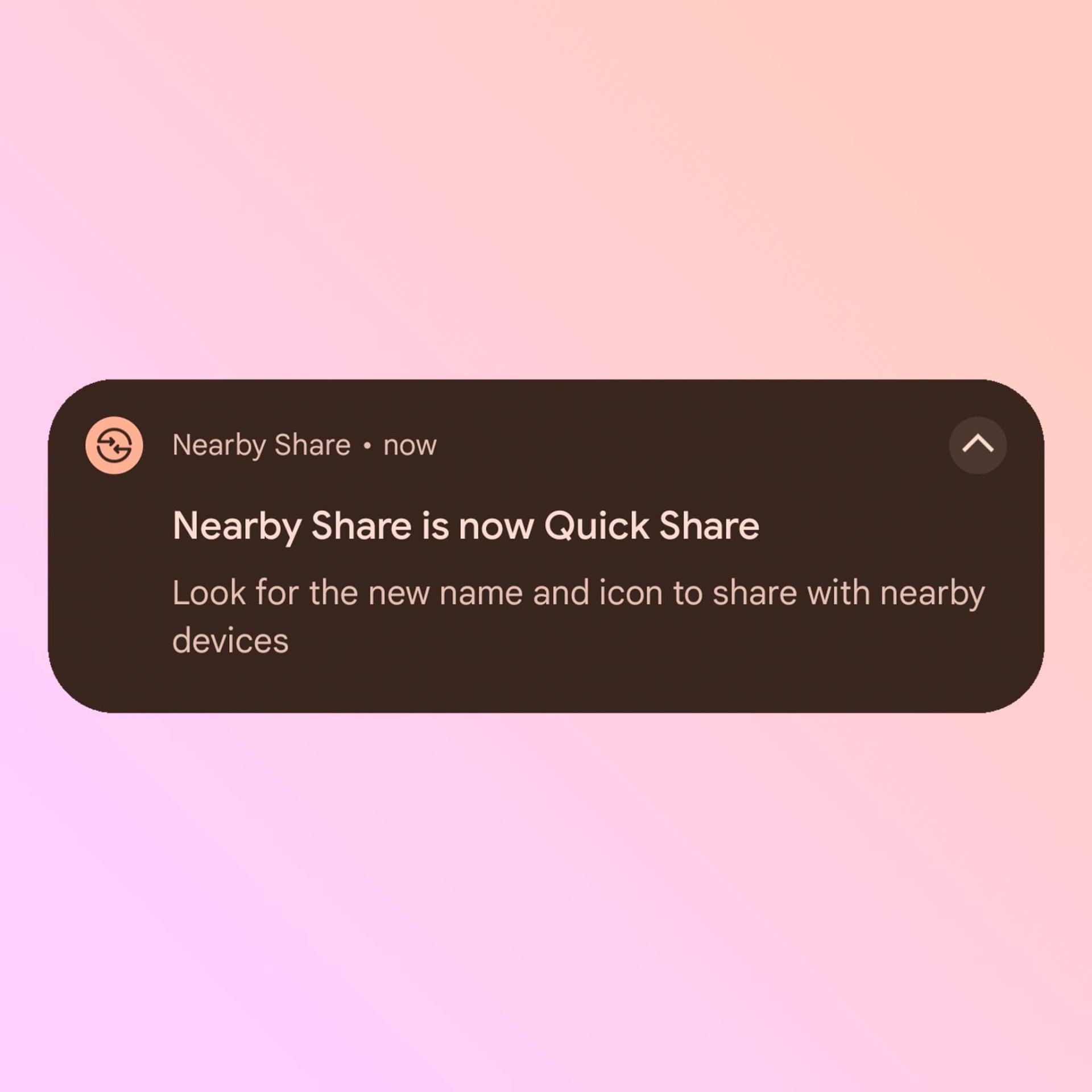 اعلان گوگل پلی مبنی‌بر تغییر نام Nearby Share به Quick Share اندروید