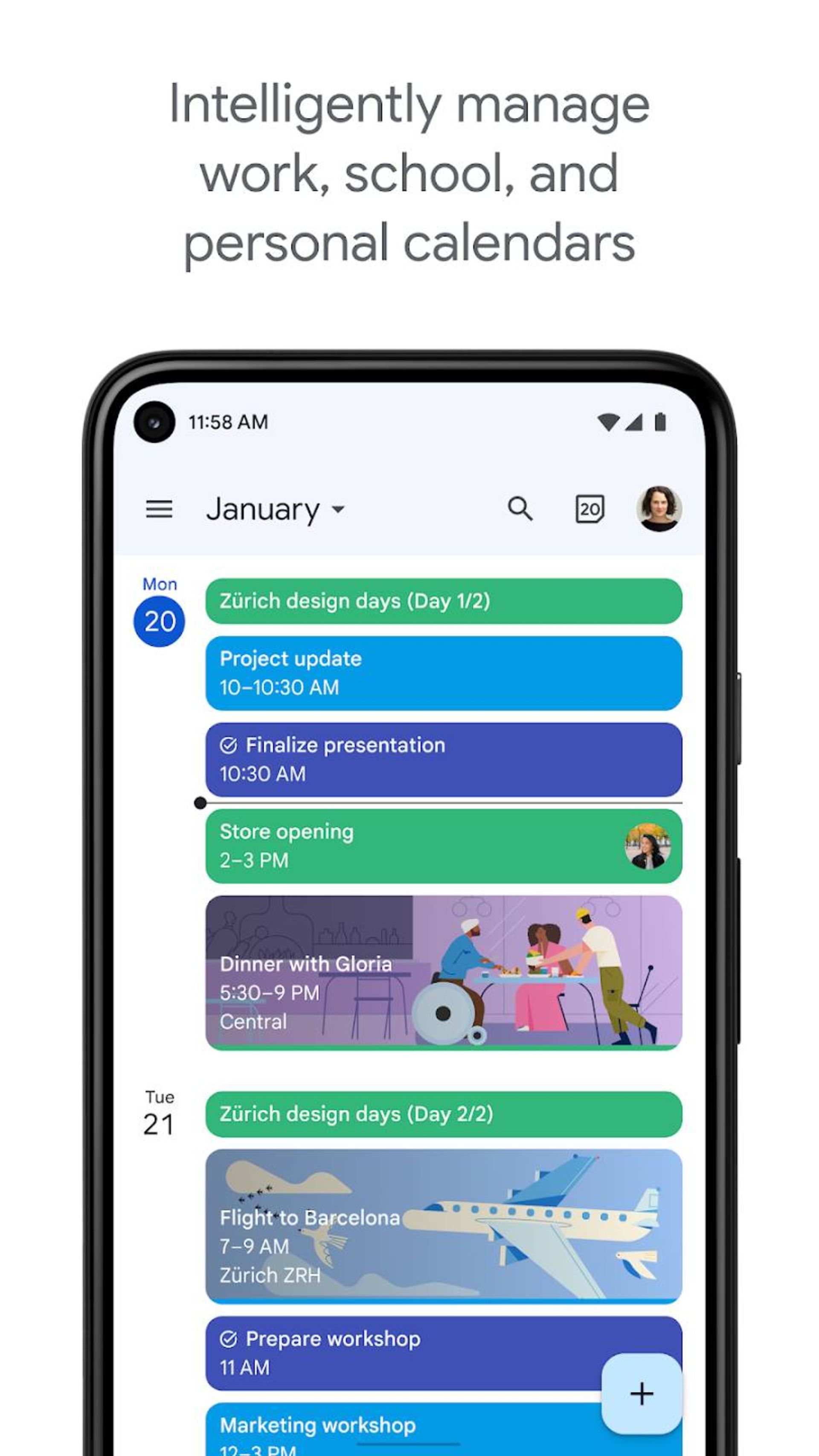 اپلیکیشن گوگل Calendar