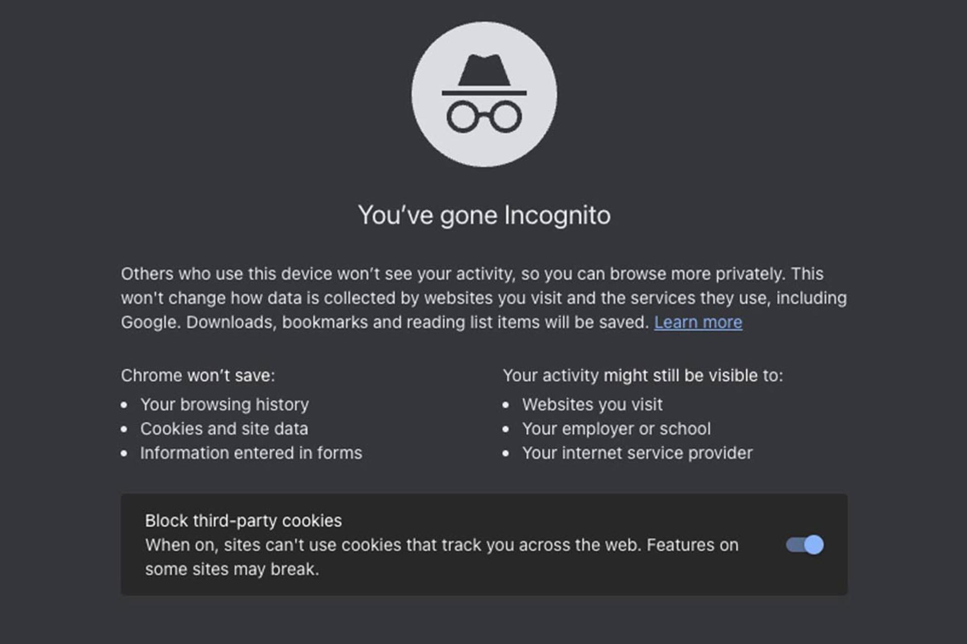 هشدار گوگل کروم برای صفحه‌ی Incognito در آپدیت جدید