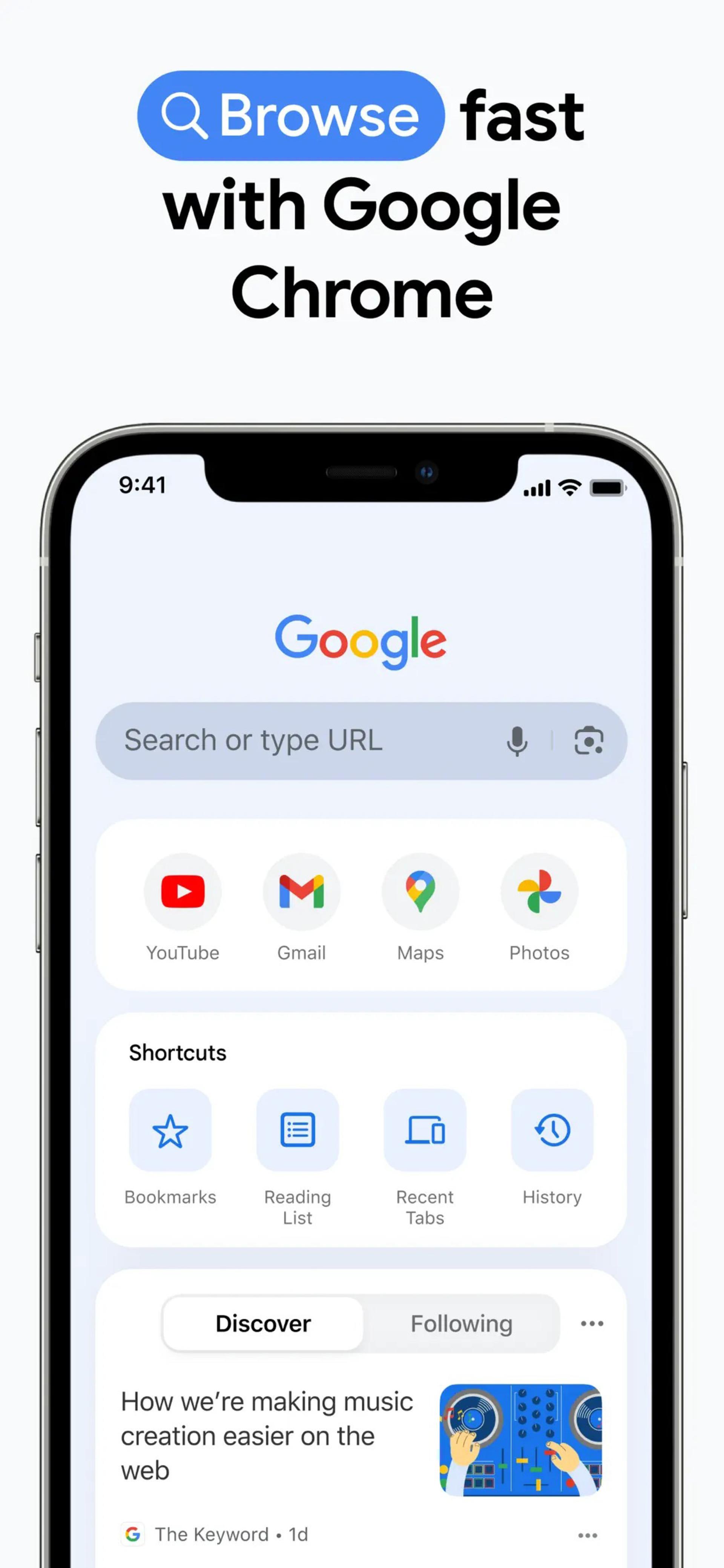 صفحه اصلی مرورگر Google Chrome