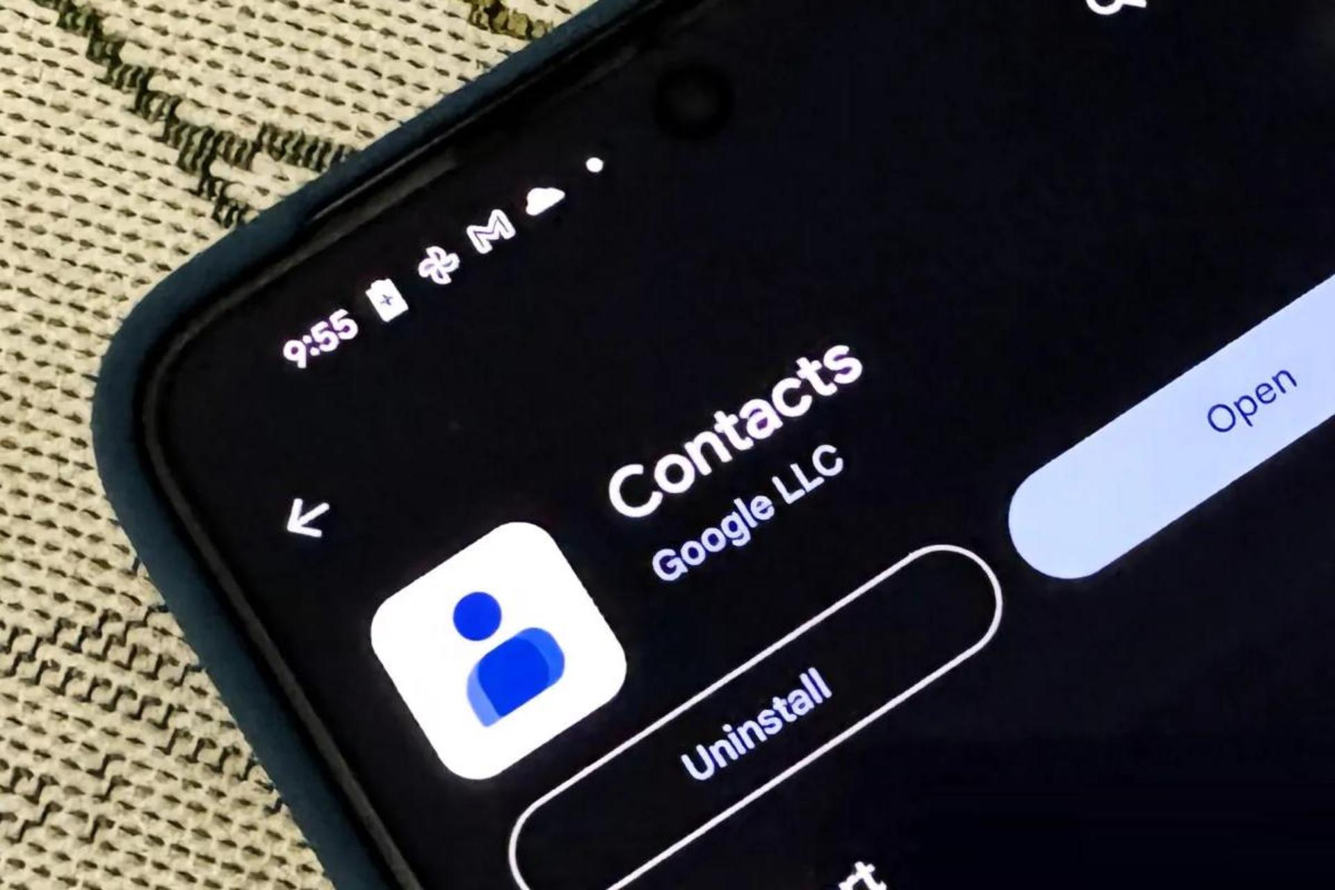 آیکون Google Contacts روی گوشی