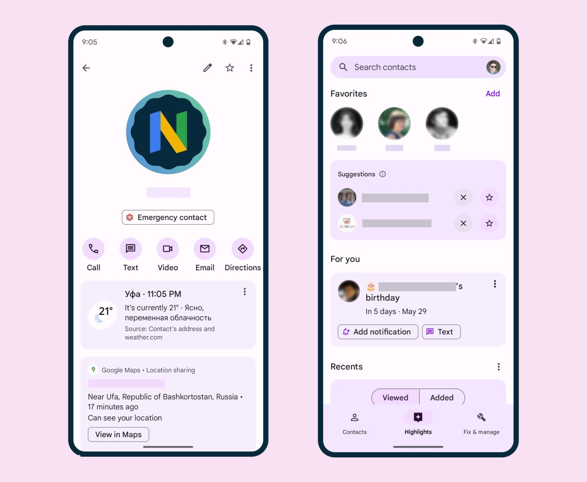 قابلیت مشاهده موقعیت مکانی افراد در Google Contacts