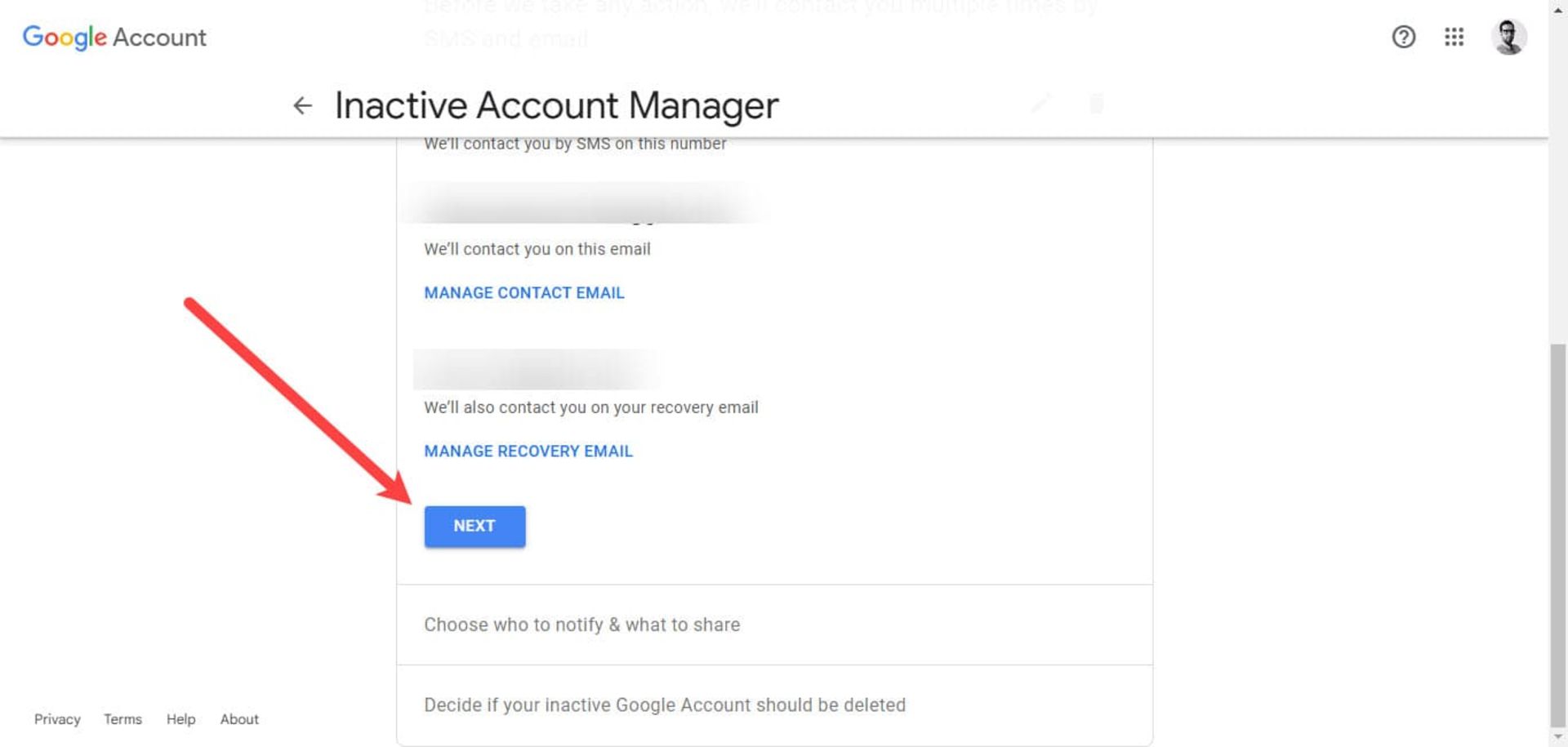 فعال کردن قابلیت Inactive Account Manager حساب گوگل در کروم