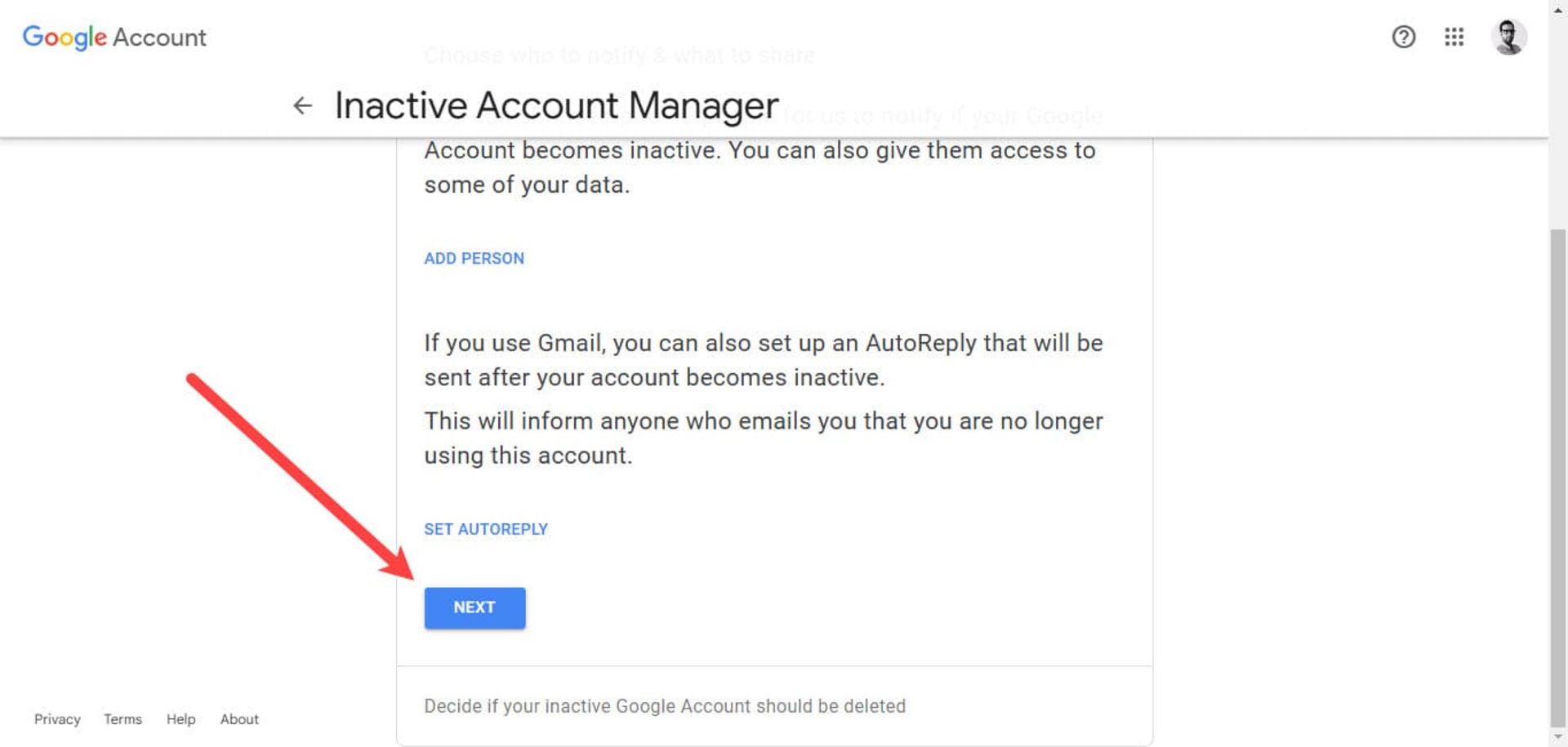 فعال کردن قابلیت Inactive Account Manager حساب گوگل