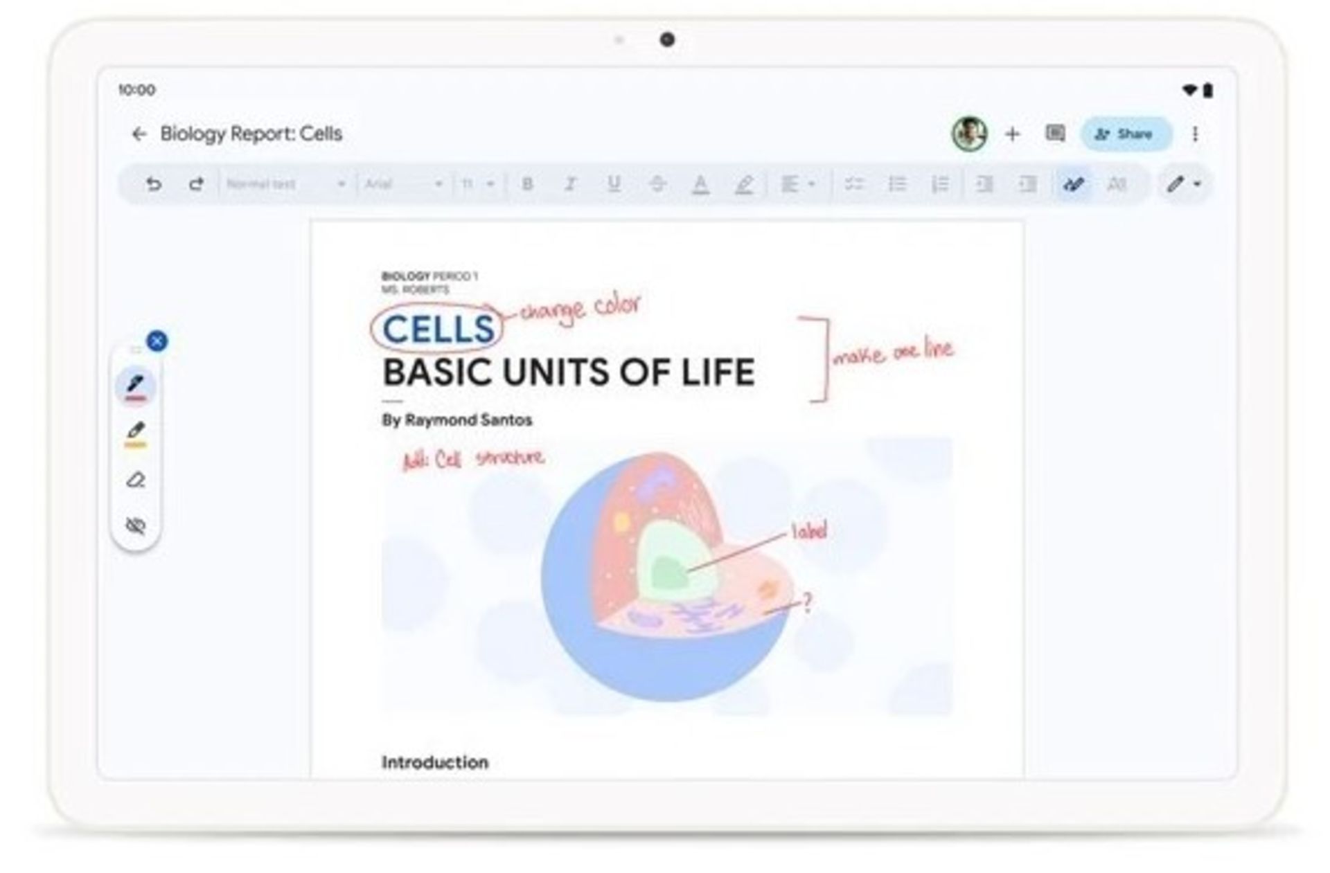 افزونه‌ی جدید Google Docs ویرایش فایل در تبلت پیکسل