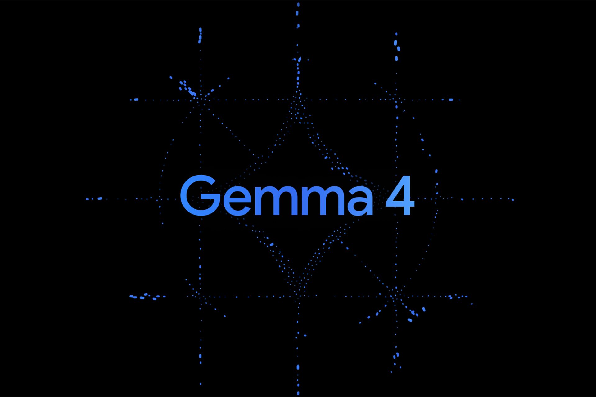 لوگو هوش مصنوعی جما ۴ گوگل در پس‌زمینه‌ی مشکی