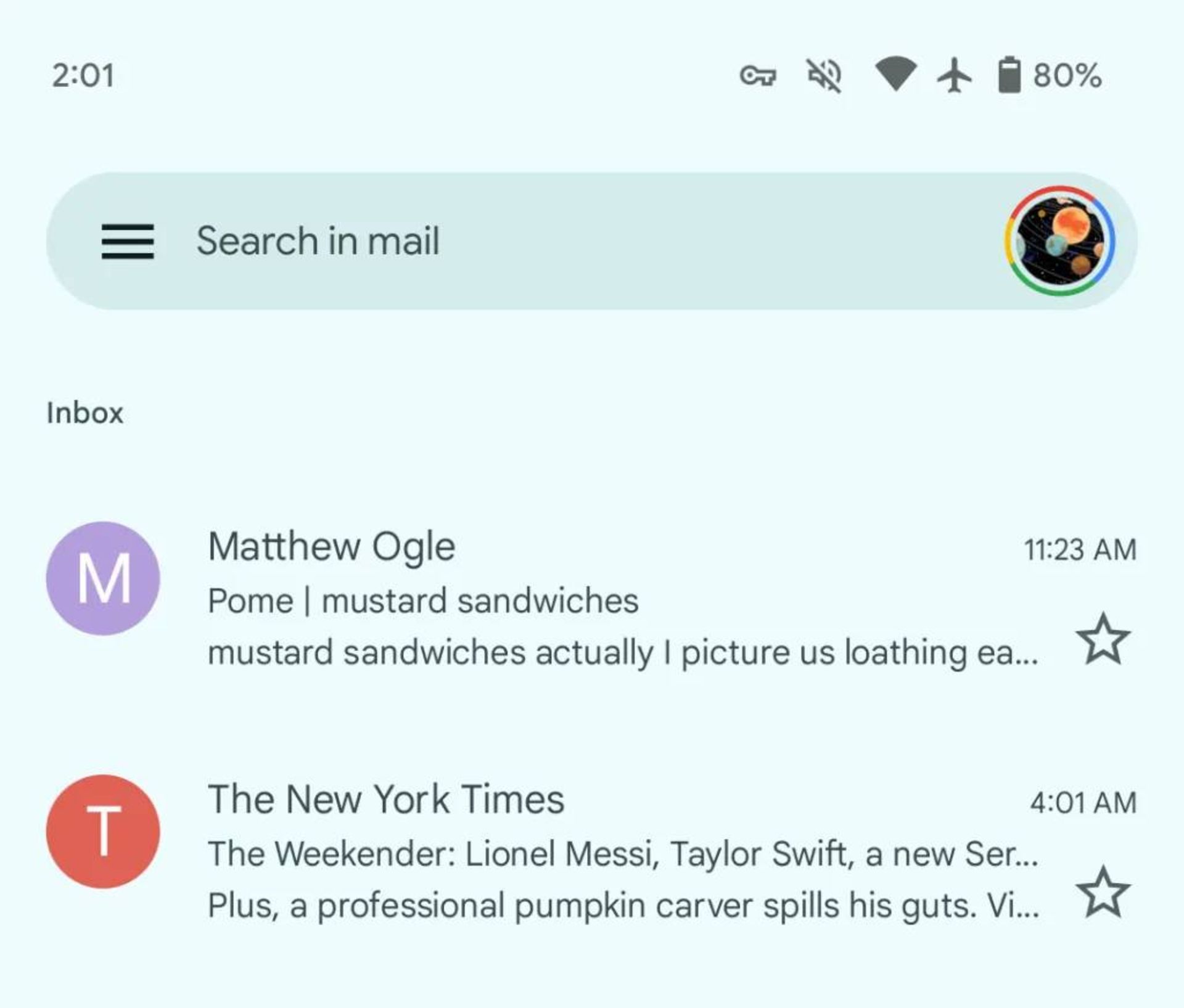 تغییر ارتفاع فیلد جستجو جیمیل