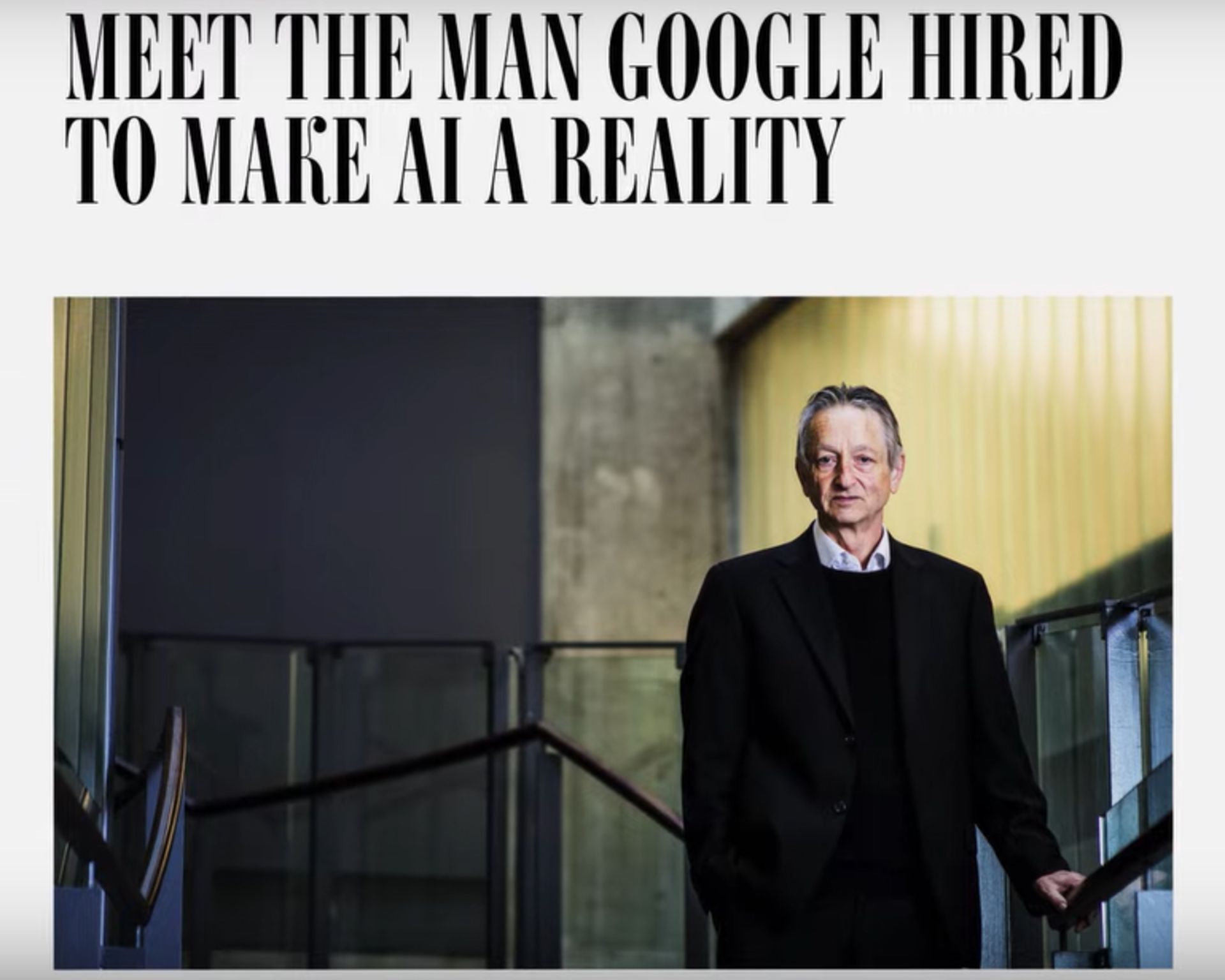 Google hired Hinton to make artificial intelligence a reality