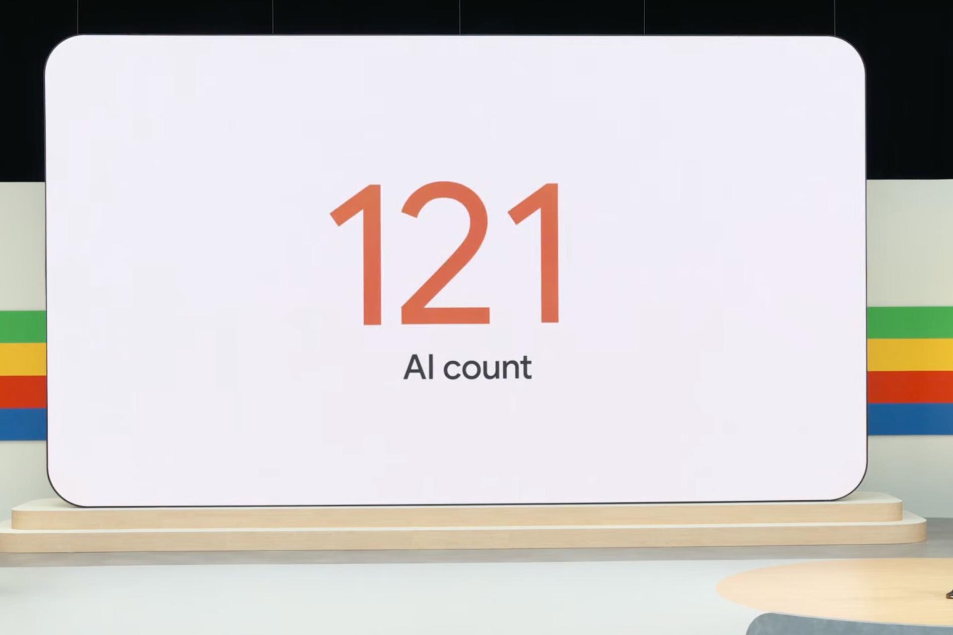 نمایش عدد ۱۲۱ در کنفرانس I/O 2024 گوگل