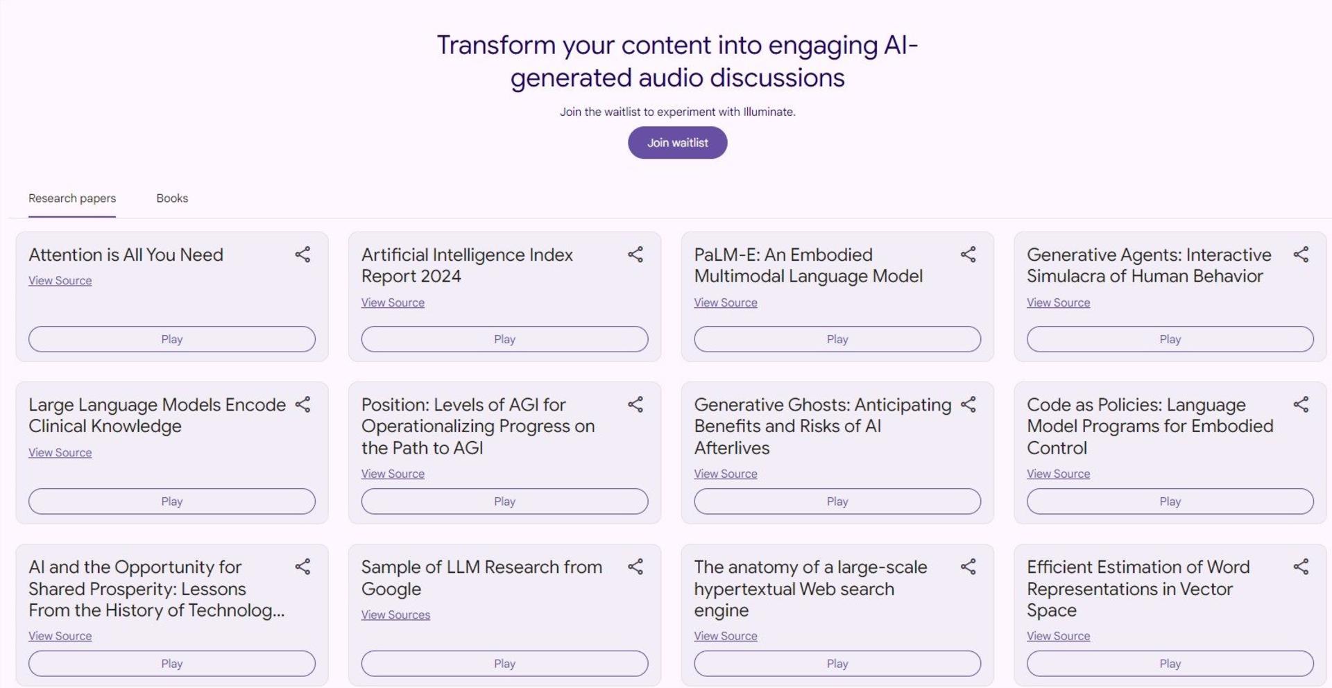 ابزار هوش مصنوعی Google Illuminate