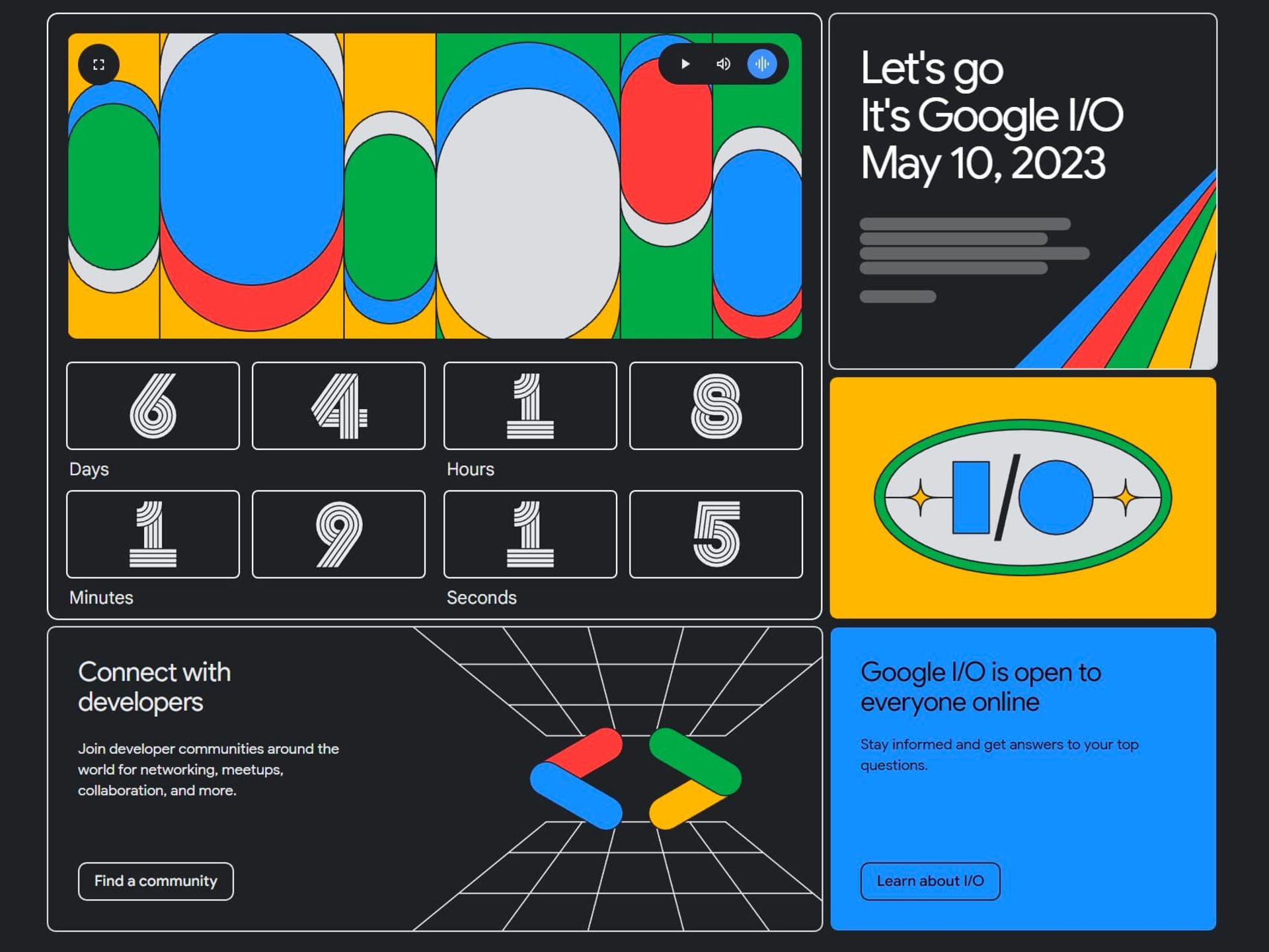 لندینگ پیج مراسم Google I/O 2023