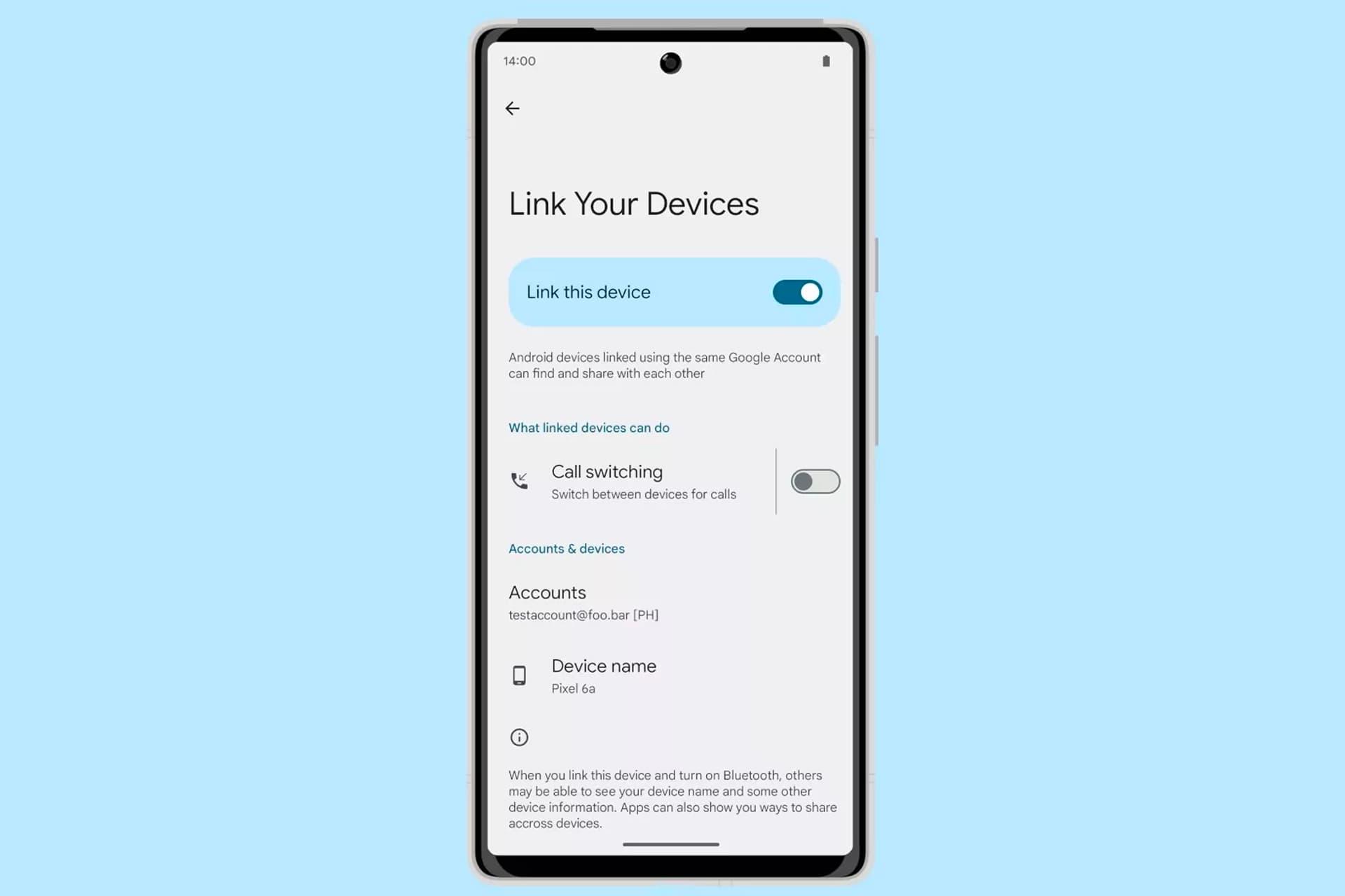 اسکرین شات فاش‌شده از Link Your Devices گوگل اندروید